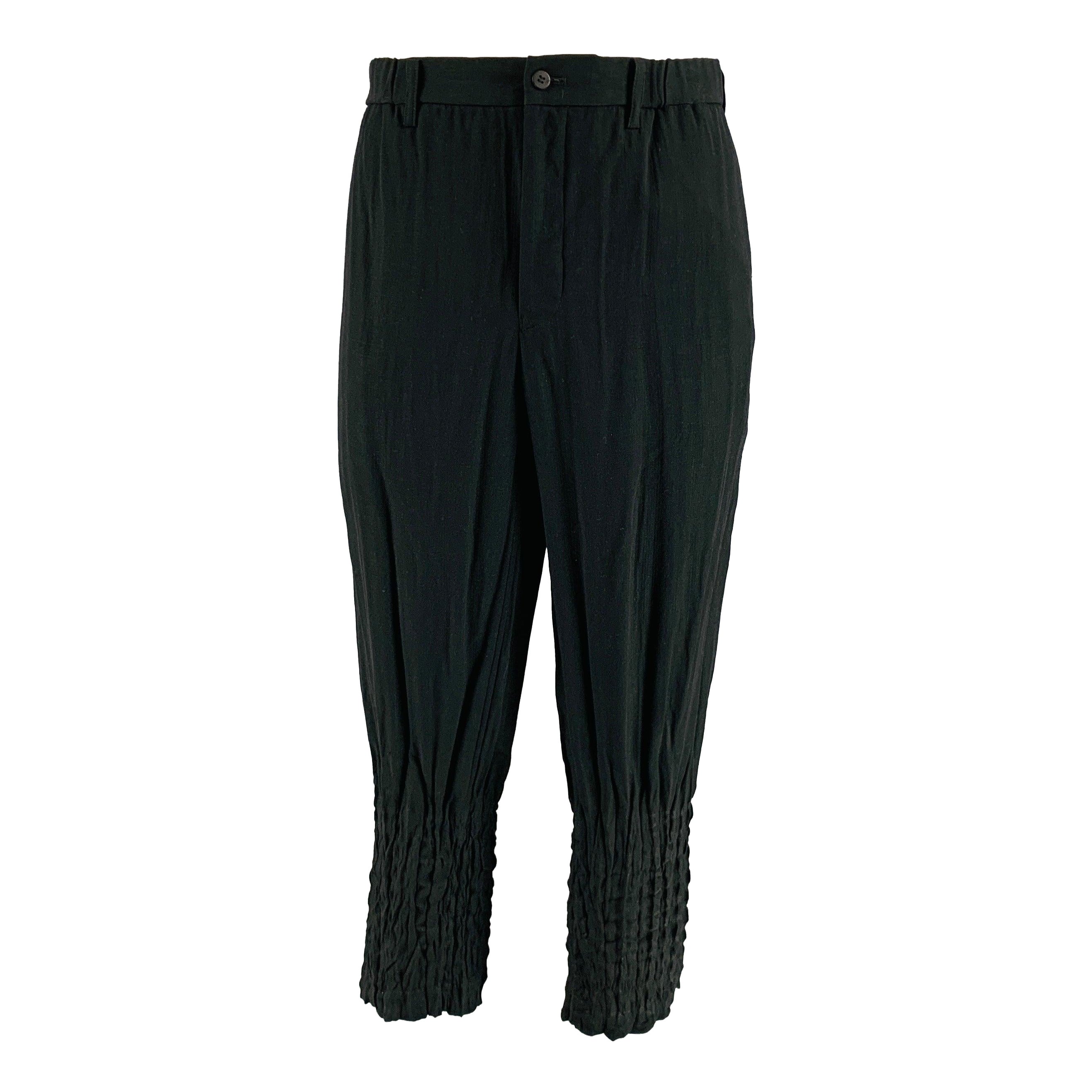 ISSEY MIYAKE Talla L Negro Verde Ombre Pantalones Casual