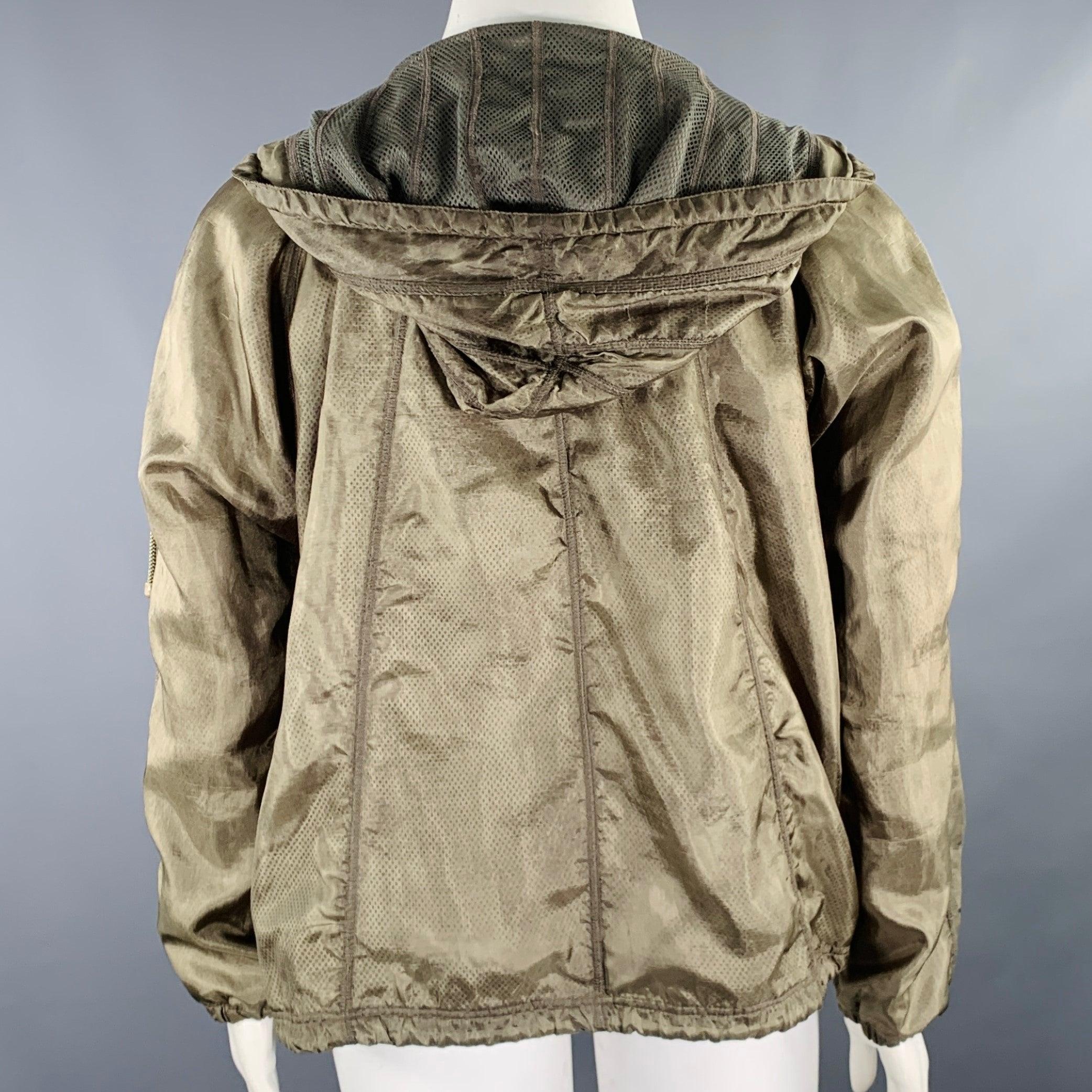 ISSEY MIYAKE Size L Green Sage Mesh Windbreaker Jacket In Excellent Condition In San Francisco, CA