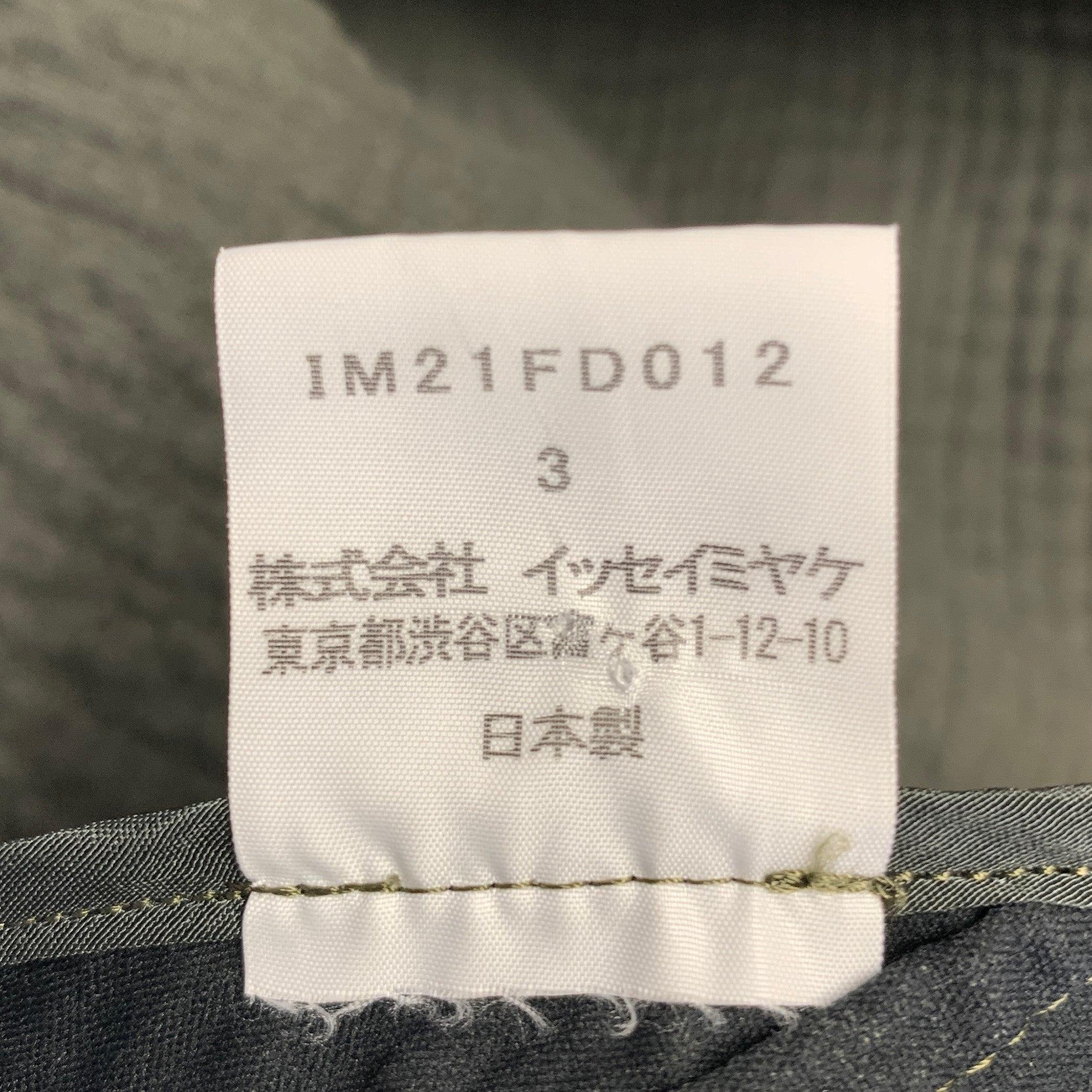 ISSEY MIYAKE Size L Olive Green Cotton Textured Unlined Jacket For Sale 3