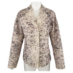 Issey Miyake Size M Beige Marble Print Notch Lapel Jacket (Veste à revers échancré)