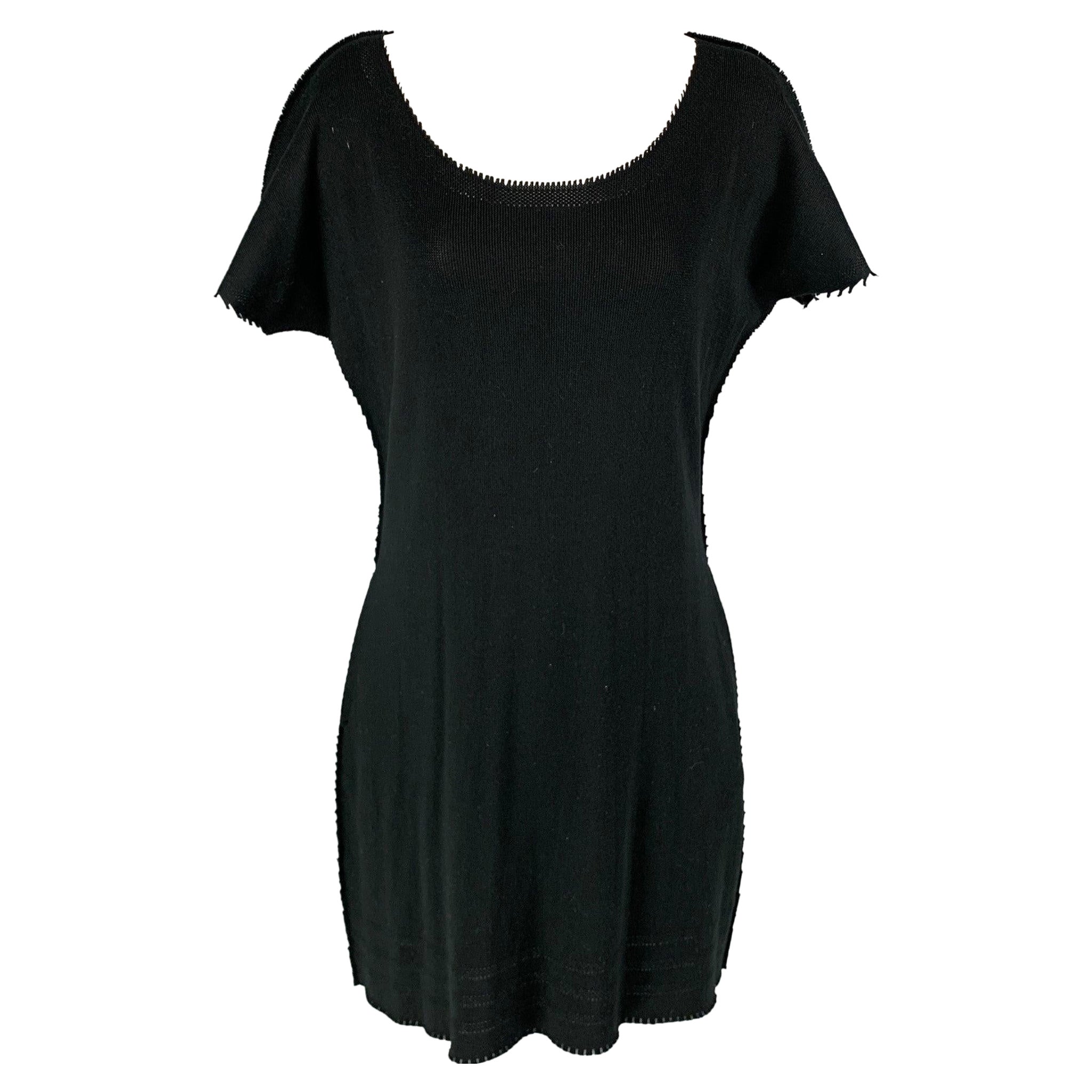 Issey Miyake - Taglia M - Vestito a Maglia con Bordi Grezzi in Nero