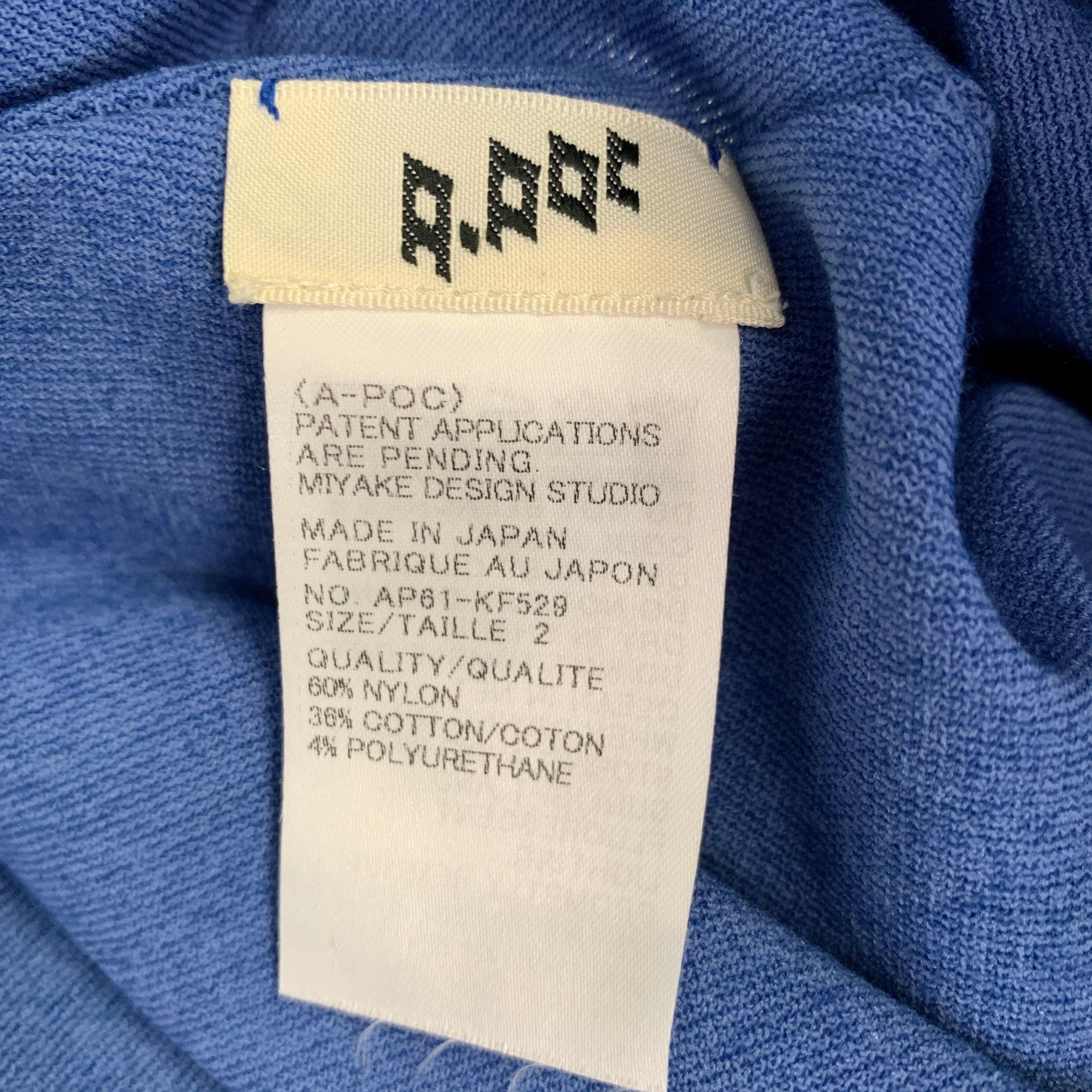 Men's ISSEY MIYAKE Size M Blue Nylon Cotton Blend Mesh Belted Flared Casual Pants For Sale
