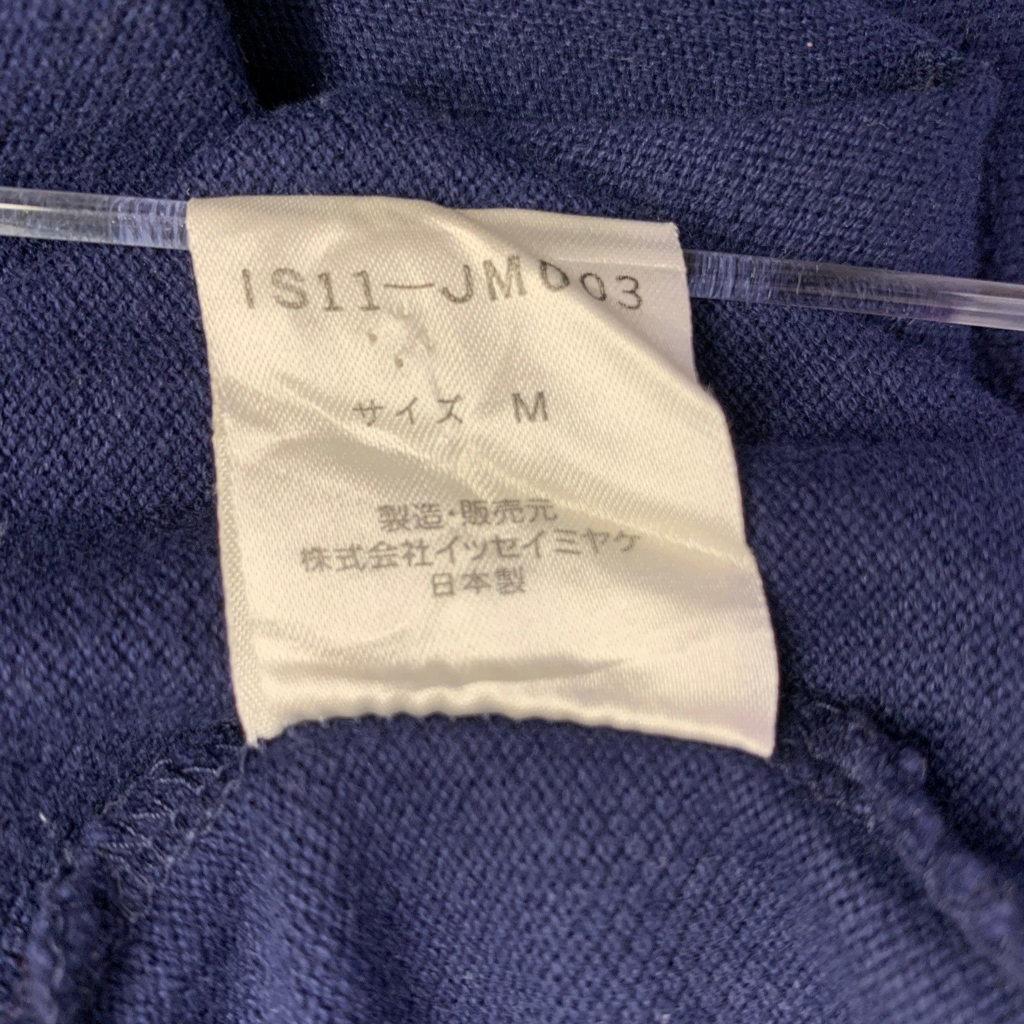 ISSEY MIYAKE Size M Navy Cotton Embroidered Fish Polo 1