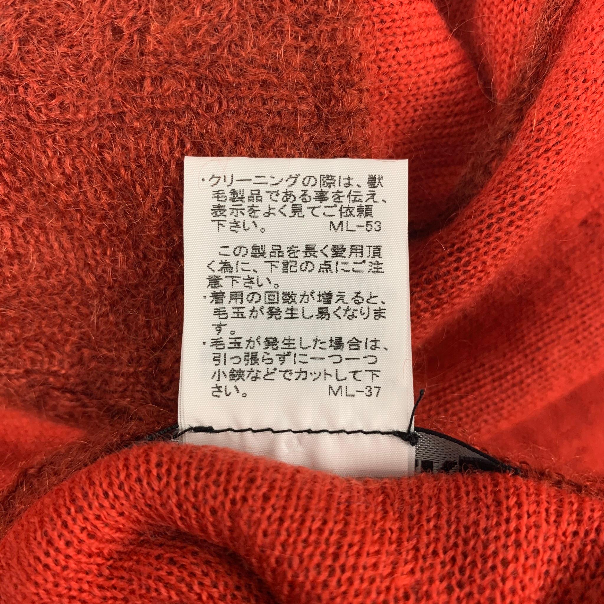 ISSEY MIYAKE Size M Orange Rust Knit Reversible Cardigan In Good Condition In San Francisco, CA