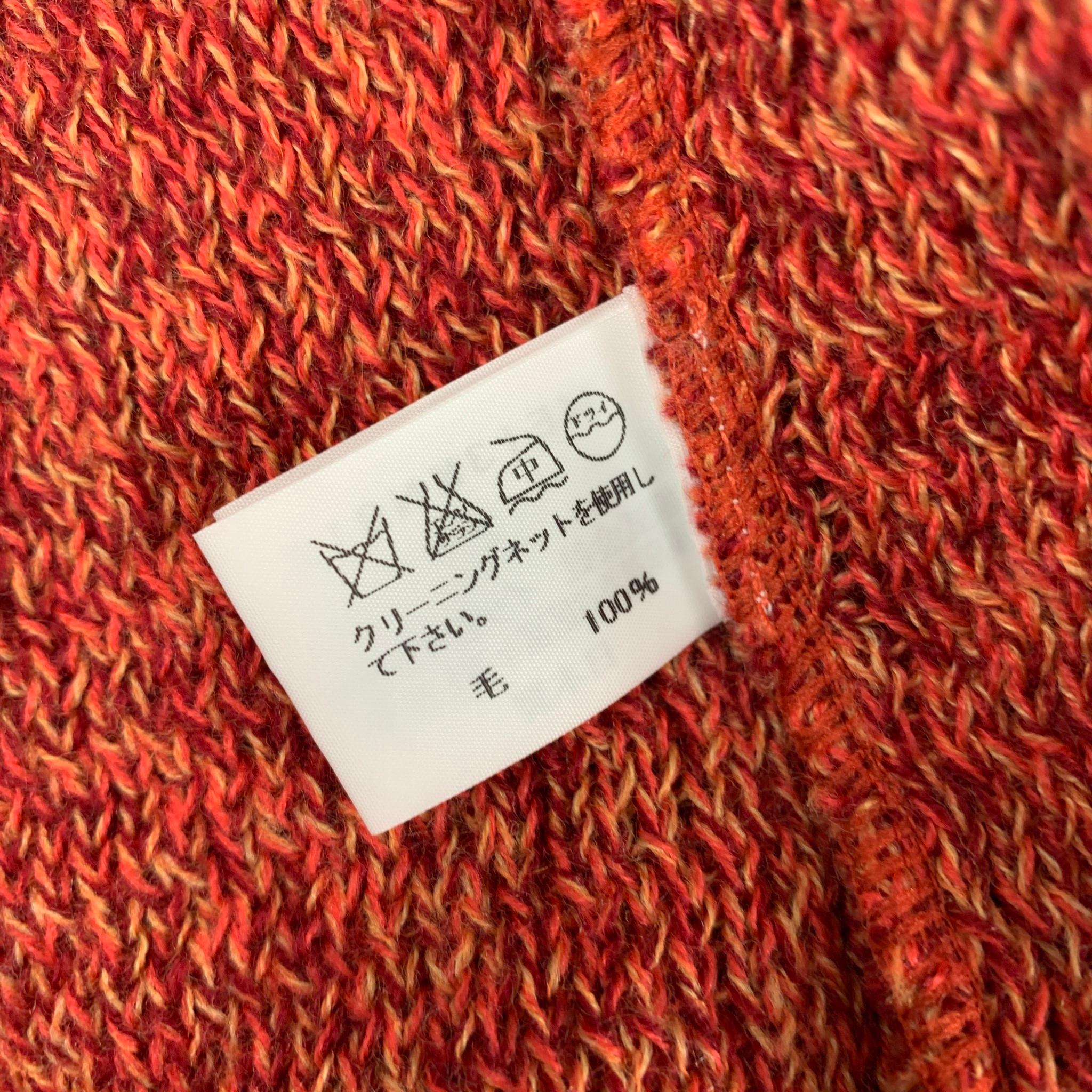 Men's ISSEY MIYAKE Size M Red Orange Knit Crew-Neck Pullover