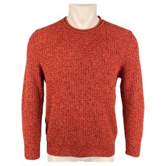ISSEY MIYAKE Size M Red Orange Knit Crew-Neck Pullover