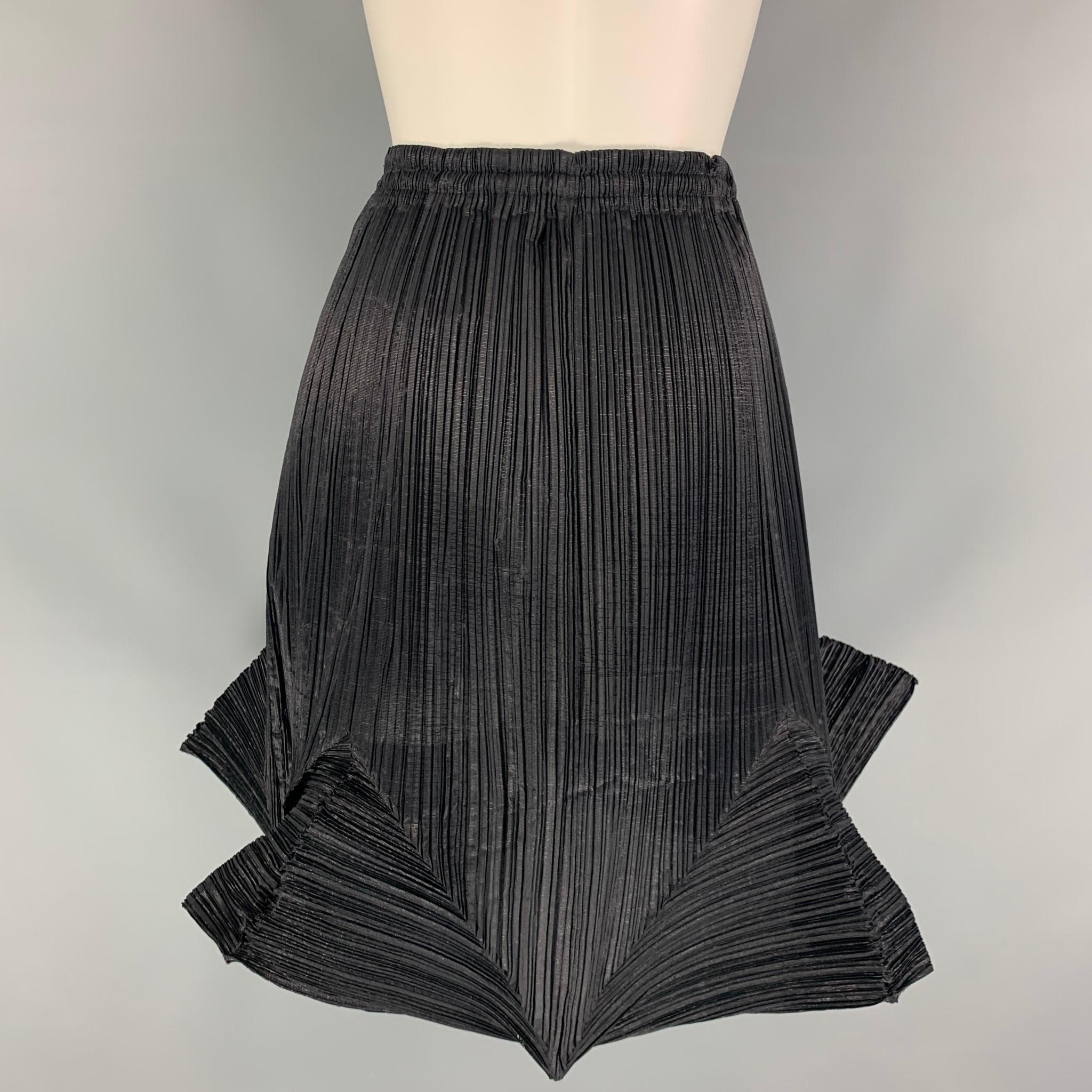 ISSEY MIYAKE Size S Black Polyester Silk Pleated Skirt In Good Condition In San Francisco, CA