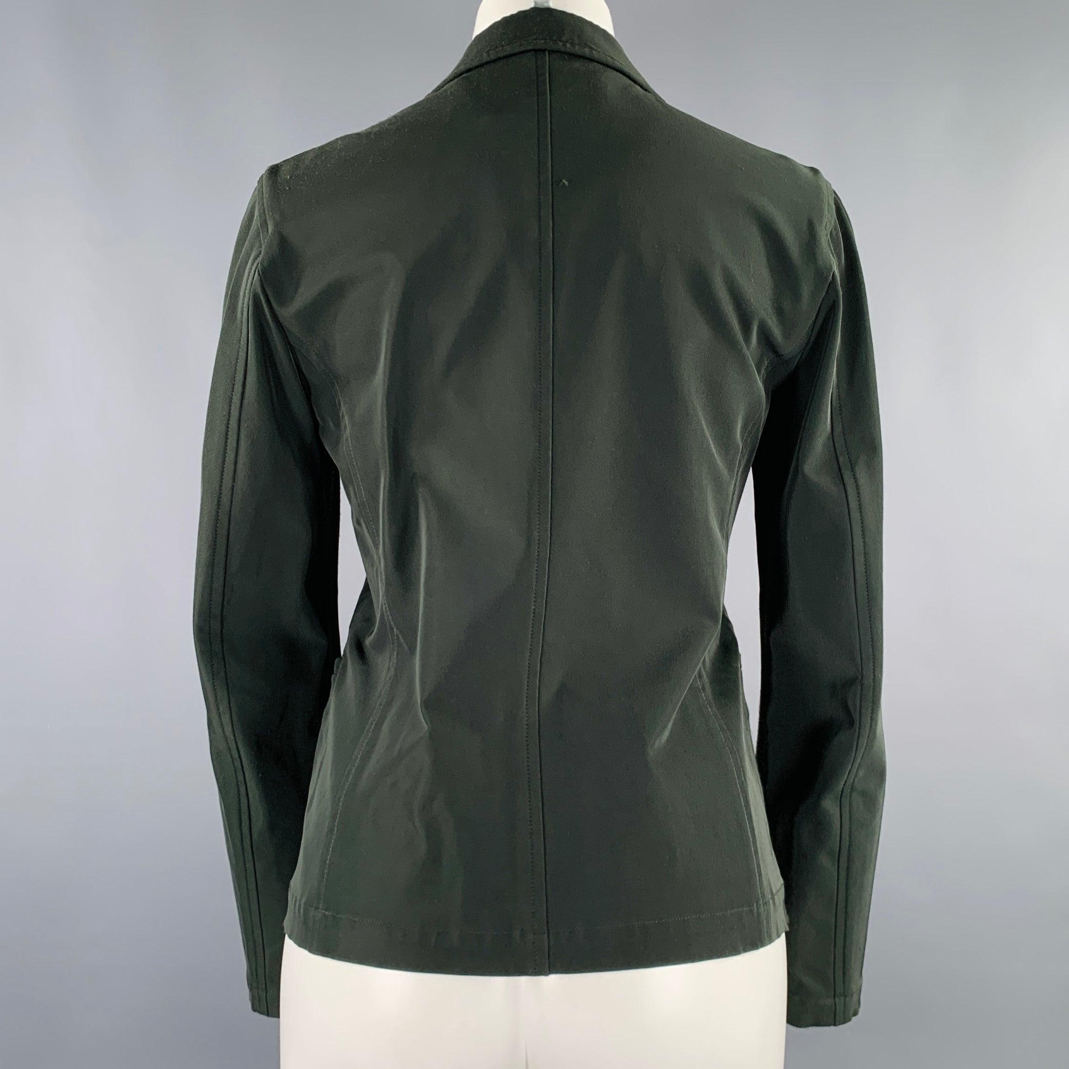 Noir Issey Miyake Taille S Blazer vert à patte unique en vente