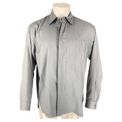 ISSEY MIYAKE Size S Light Gray Cotton Hidden Placket Long Sleeve Shirt