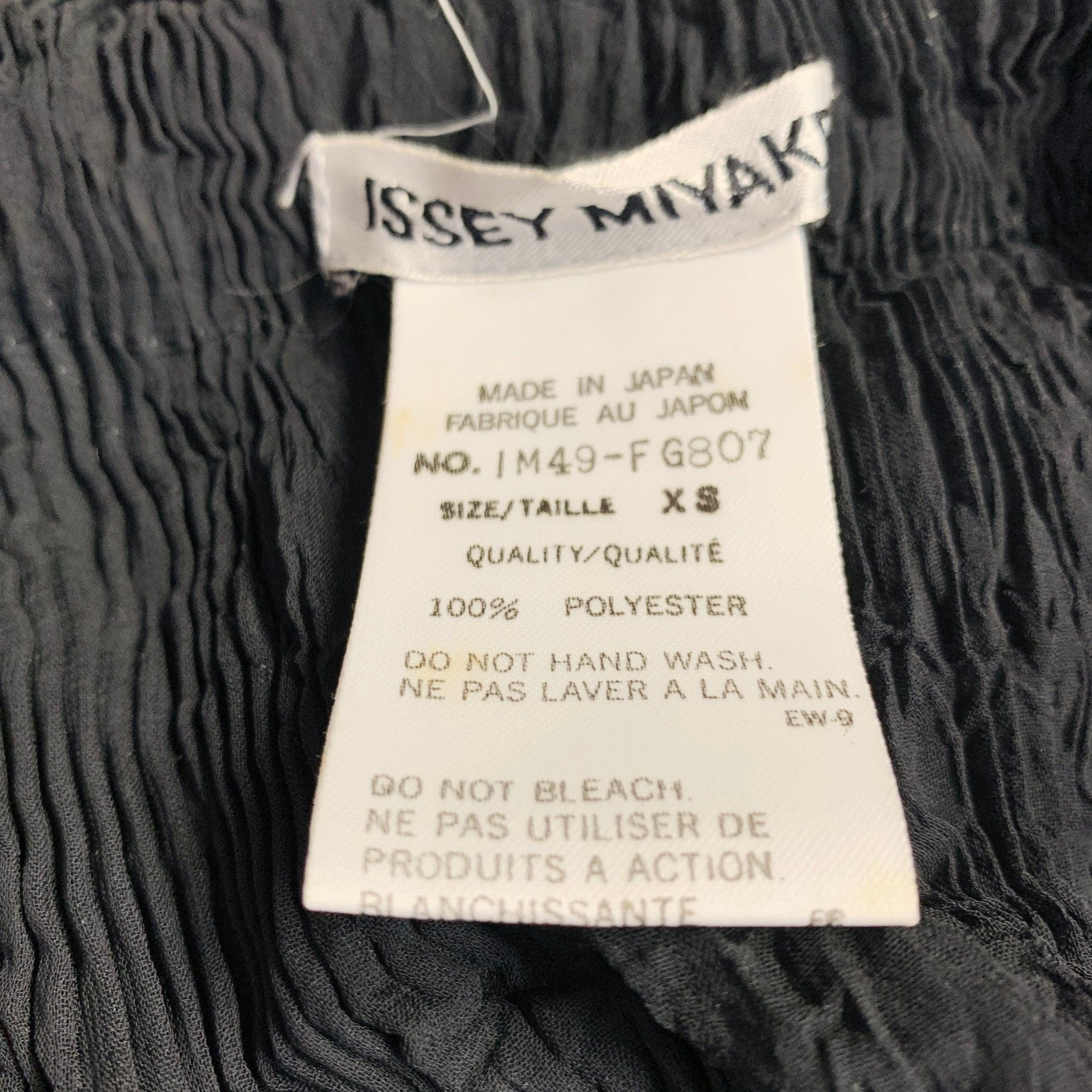 Women's ISSEY MIYAKE Size XS Black Polyester Wrinkled Pencil Midi Skirt