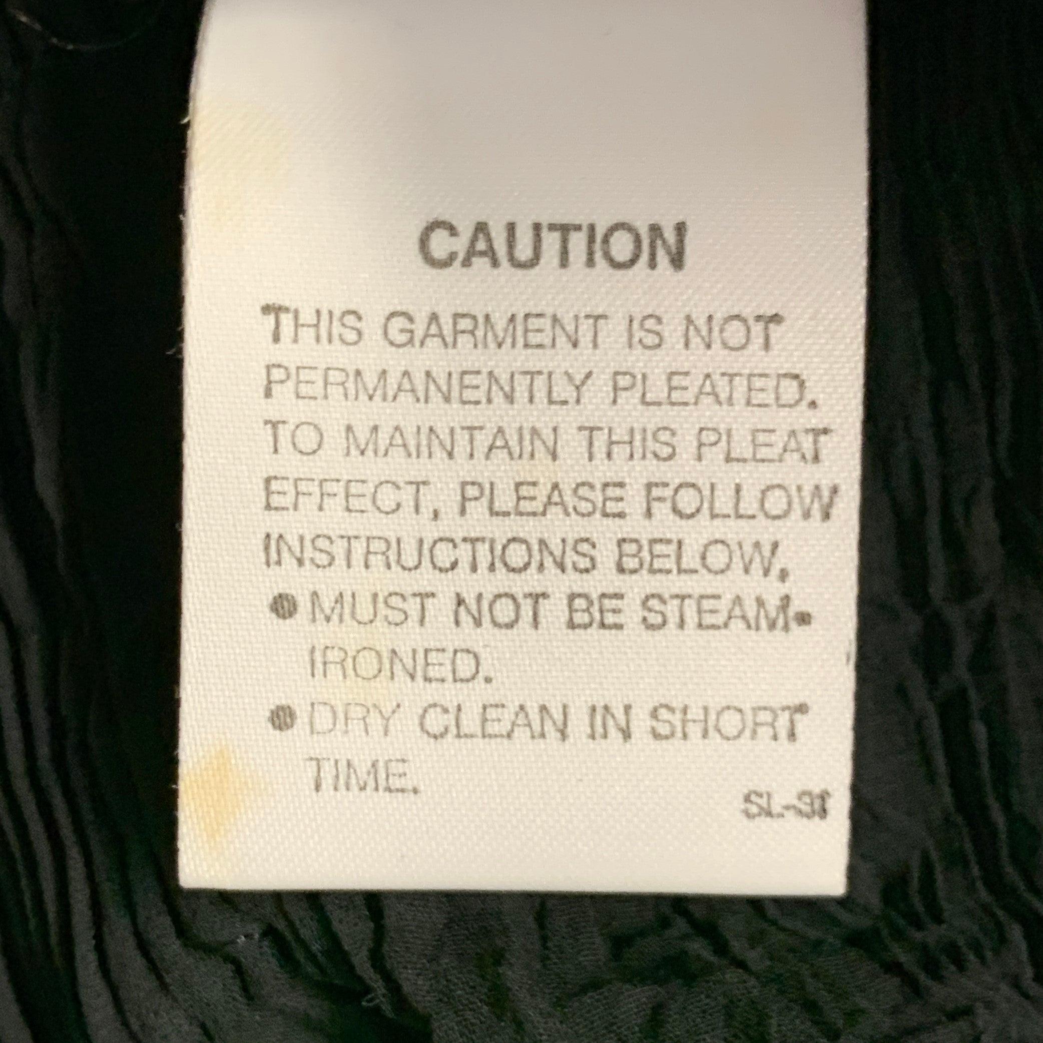 ISSEY MIYAKE Size XS Black Polyester Wrinkled Pencil Midi Skirt 1