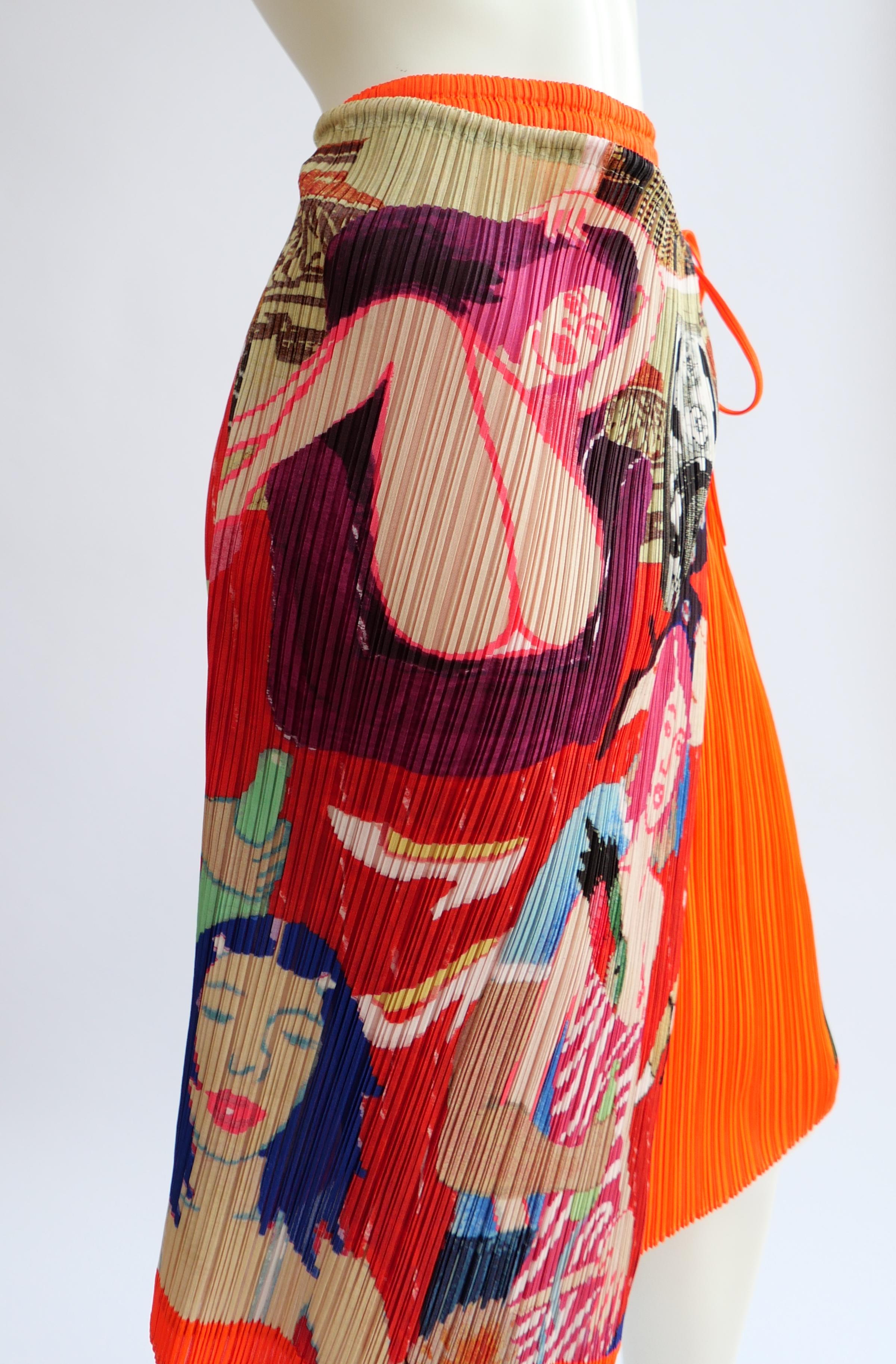  Issey Miyake Skirt With Art Illustration Print
Issey Miyake skirt with bright colours and unique illustration. 
Maker/Artist/Creator/Designer: Issey Miyake
Materials & Techniques: Polyester
Date the piece was created: Unknown