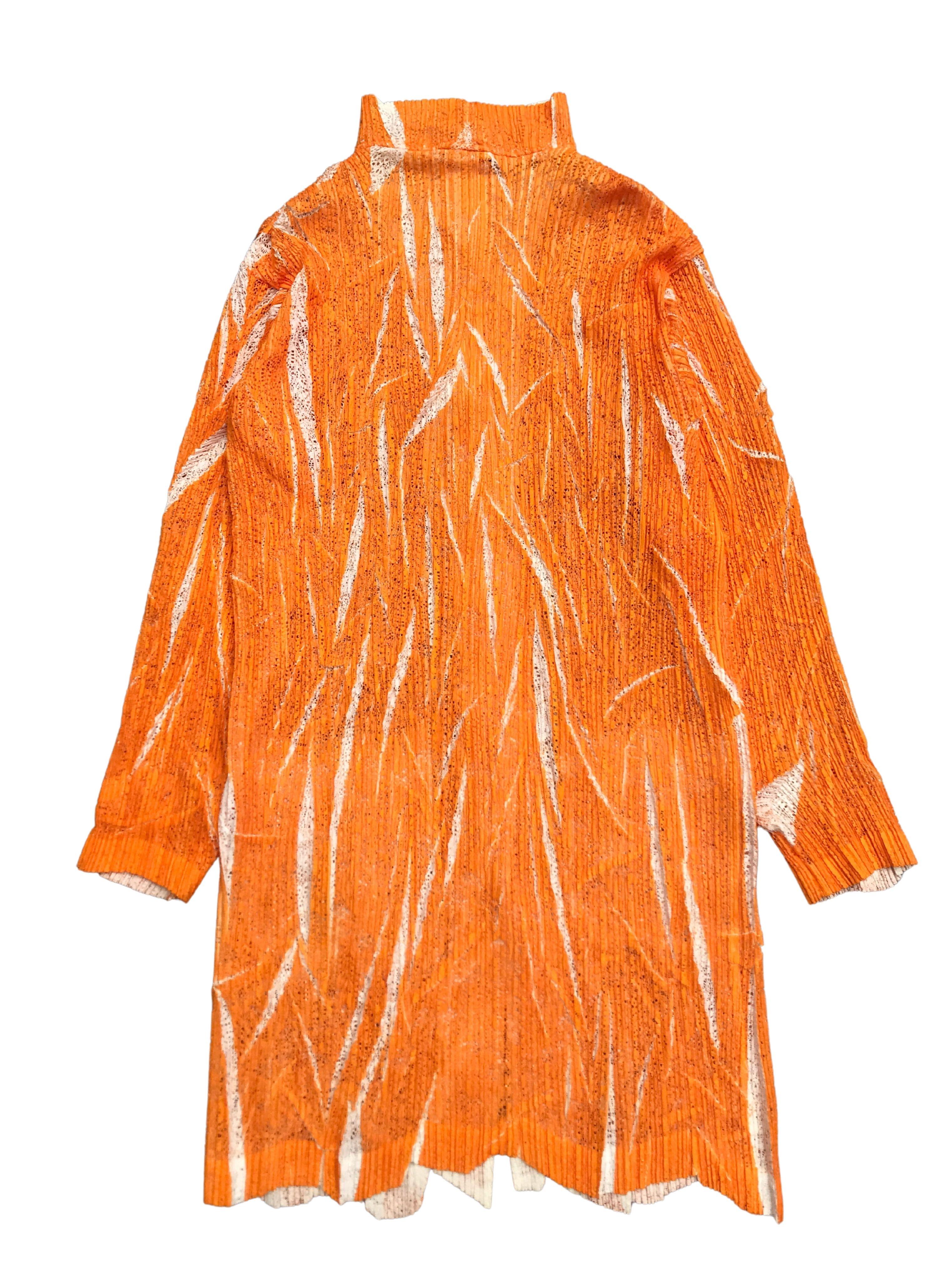 Orange Issey Miyake Stretchy Pleats Top, Autumn Winter 1996