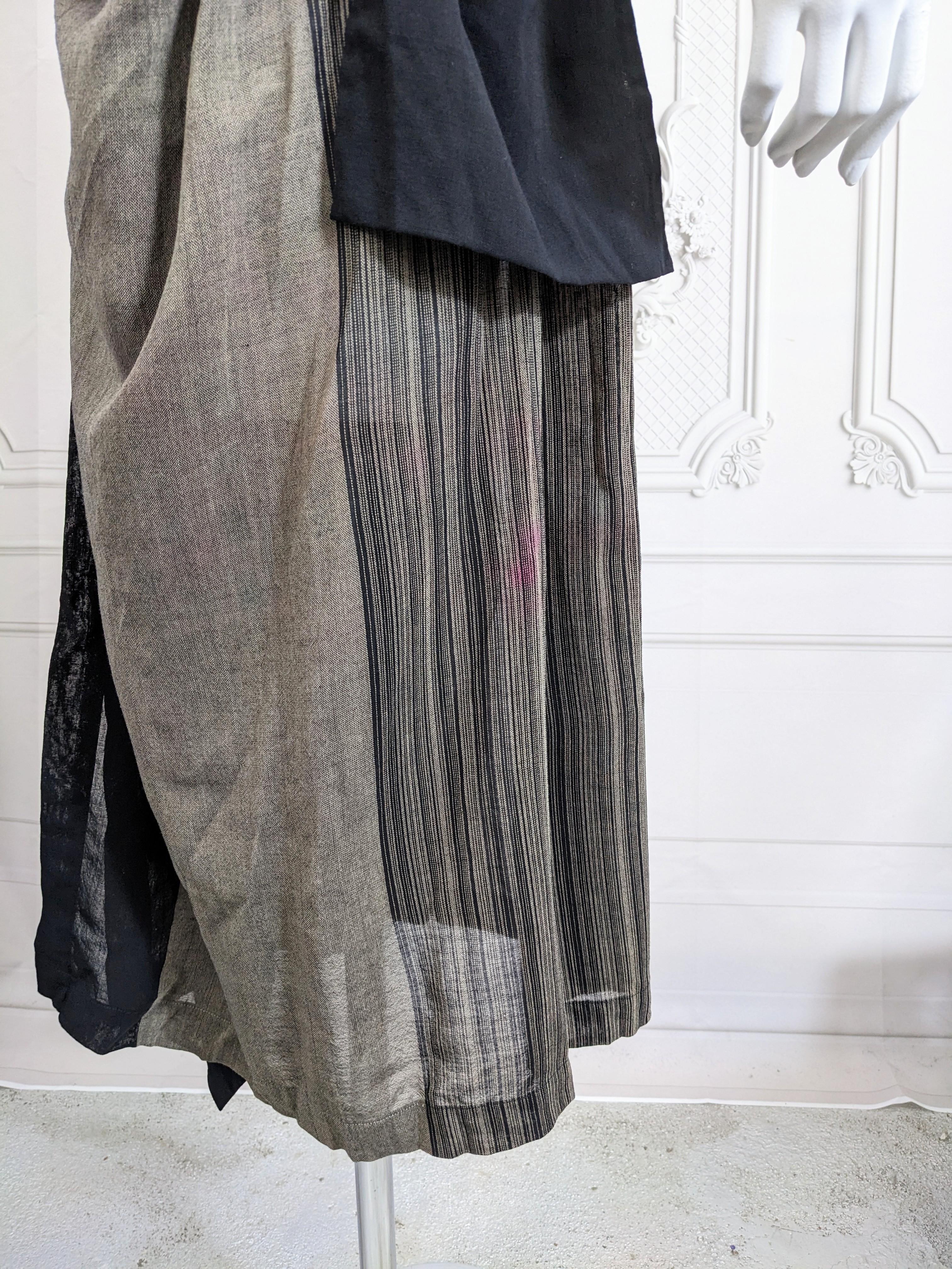Issey Miyake Striped Wool Transformable Skirt For Sale 5