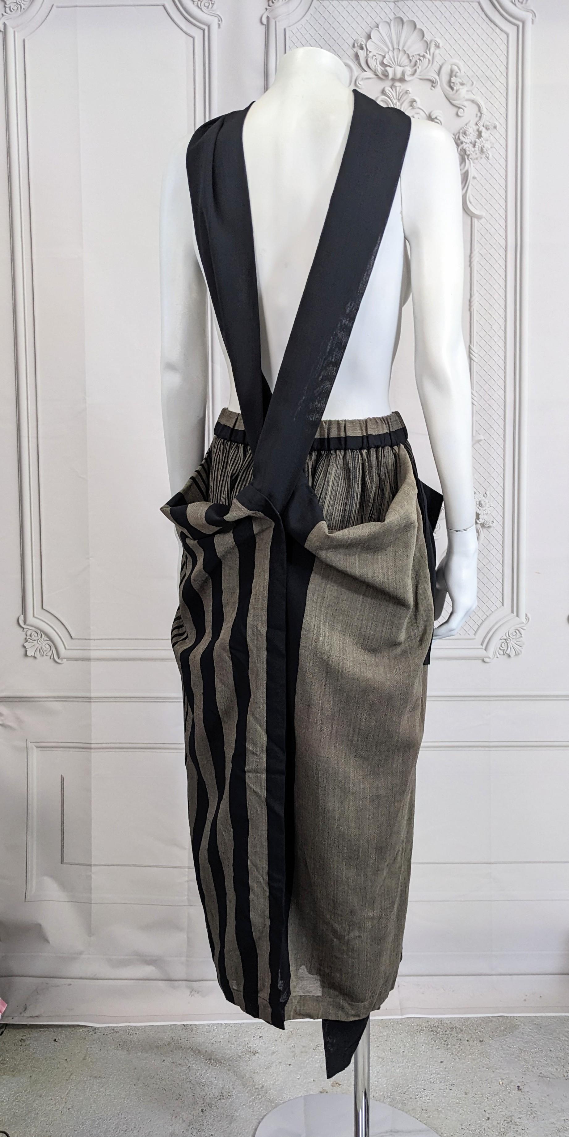 Issey Miyake Striped Wool Transformable Skirt For Sale 6