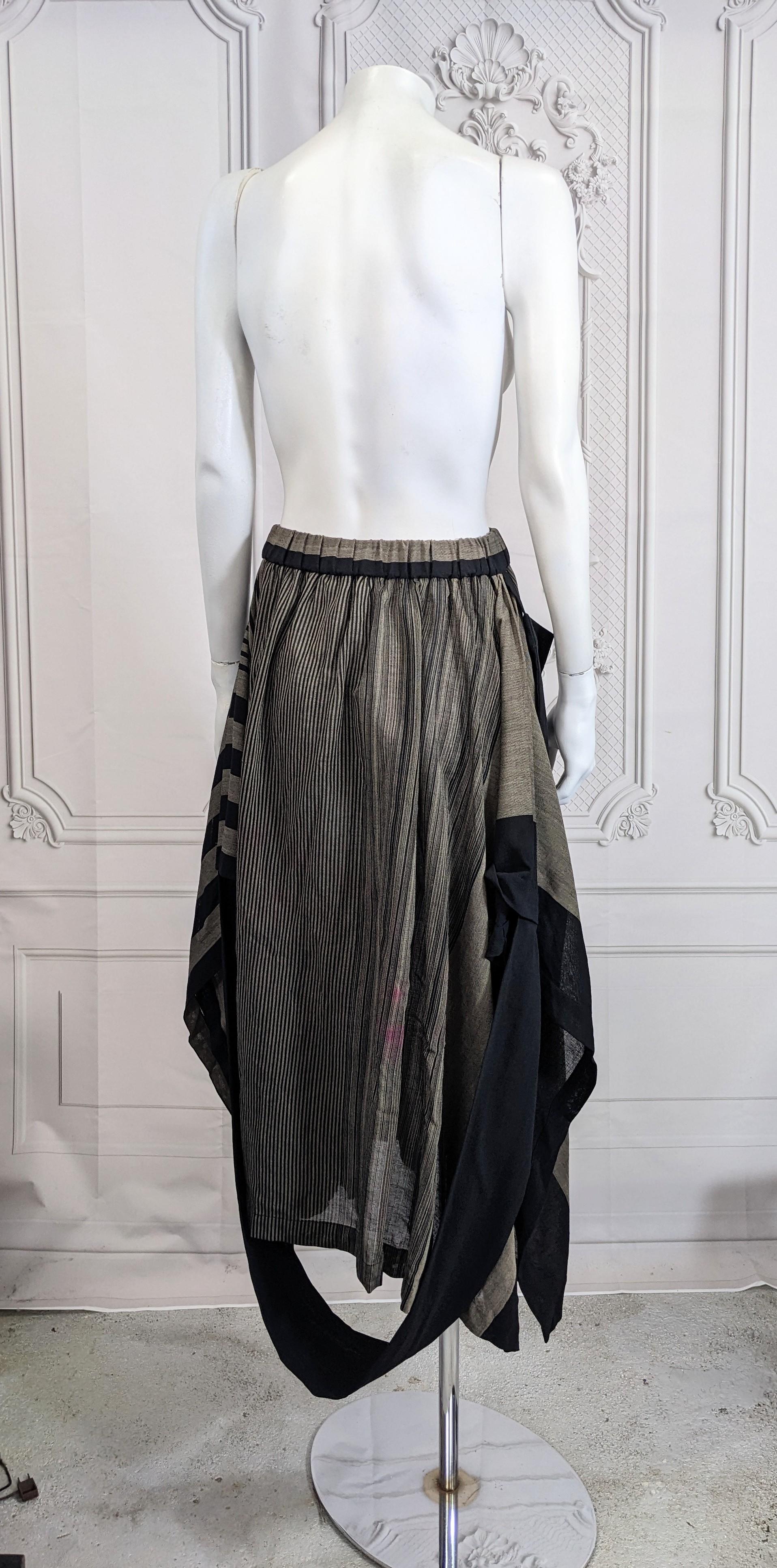 Issey Miyake Striped Wool Transformable Skirt For Sale 7