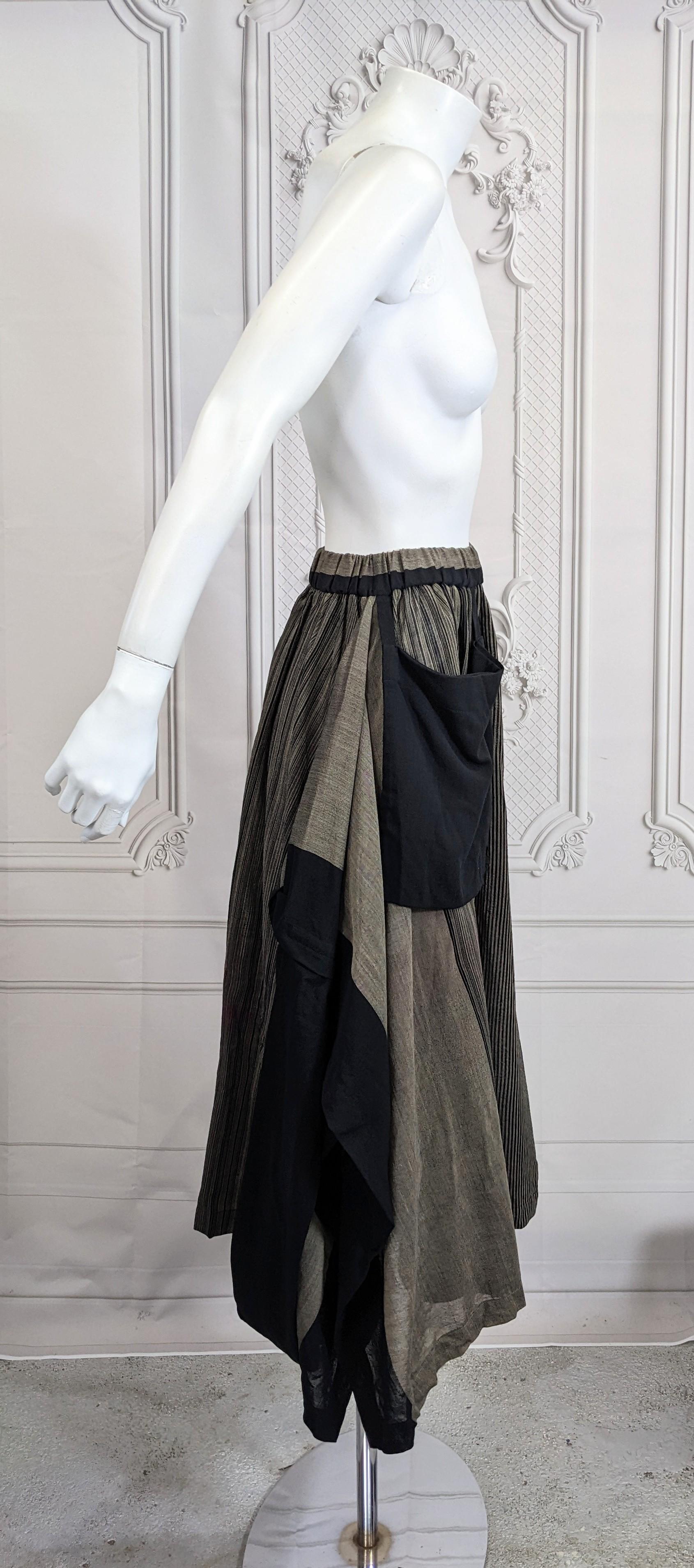 Issey Miyake Striped Wool Transformable Skirt For Sale 8