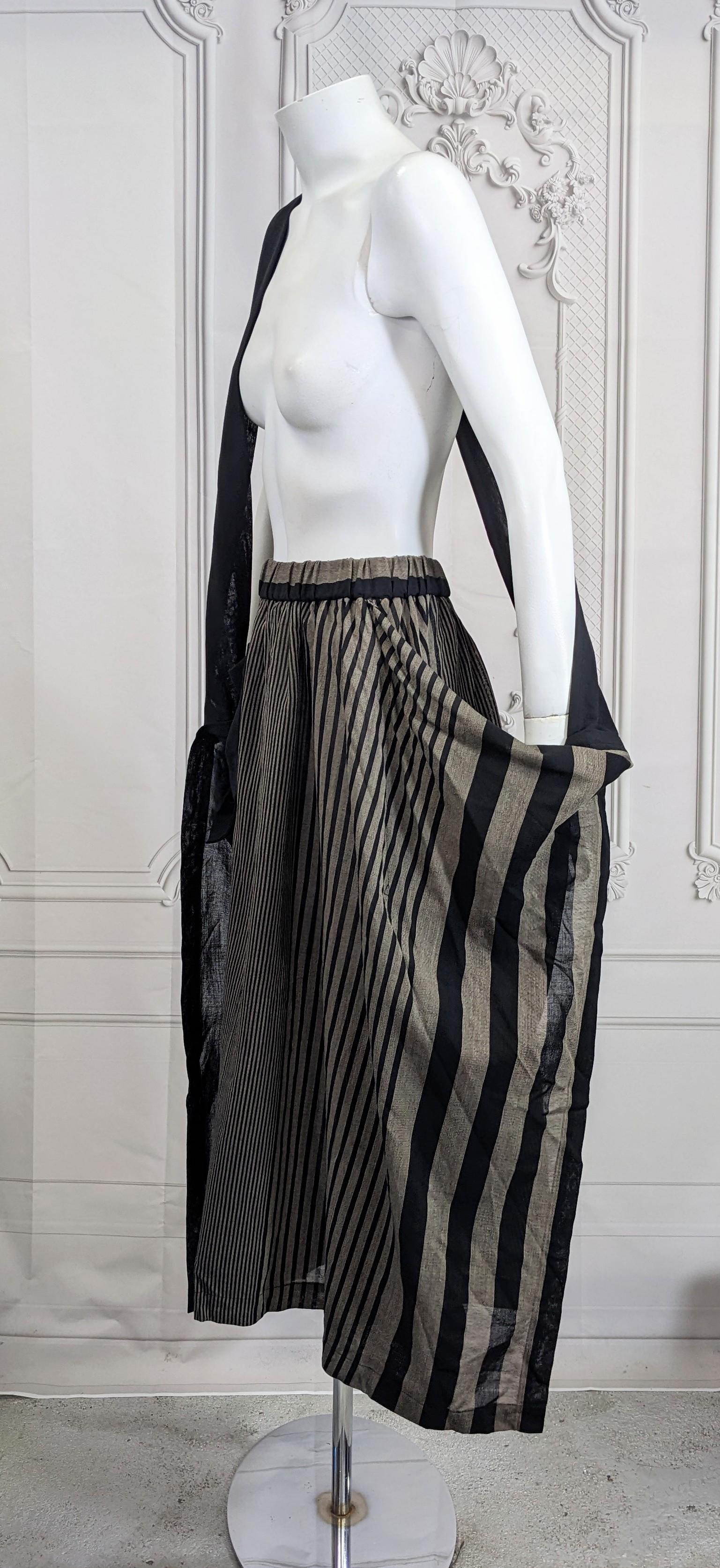 Issey Miyake Striped Wool Transformable Skirt For Sale 12