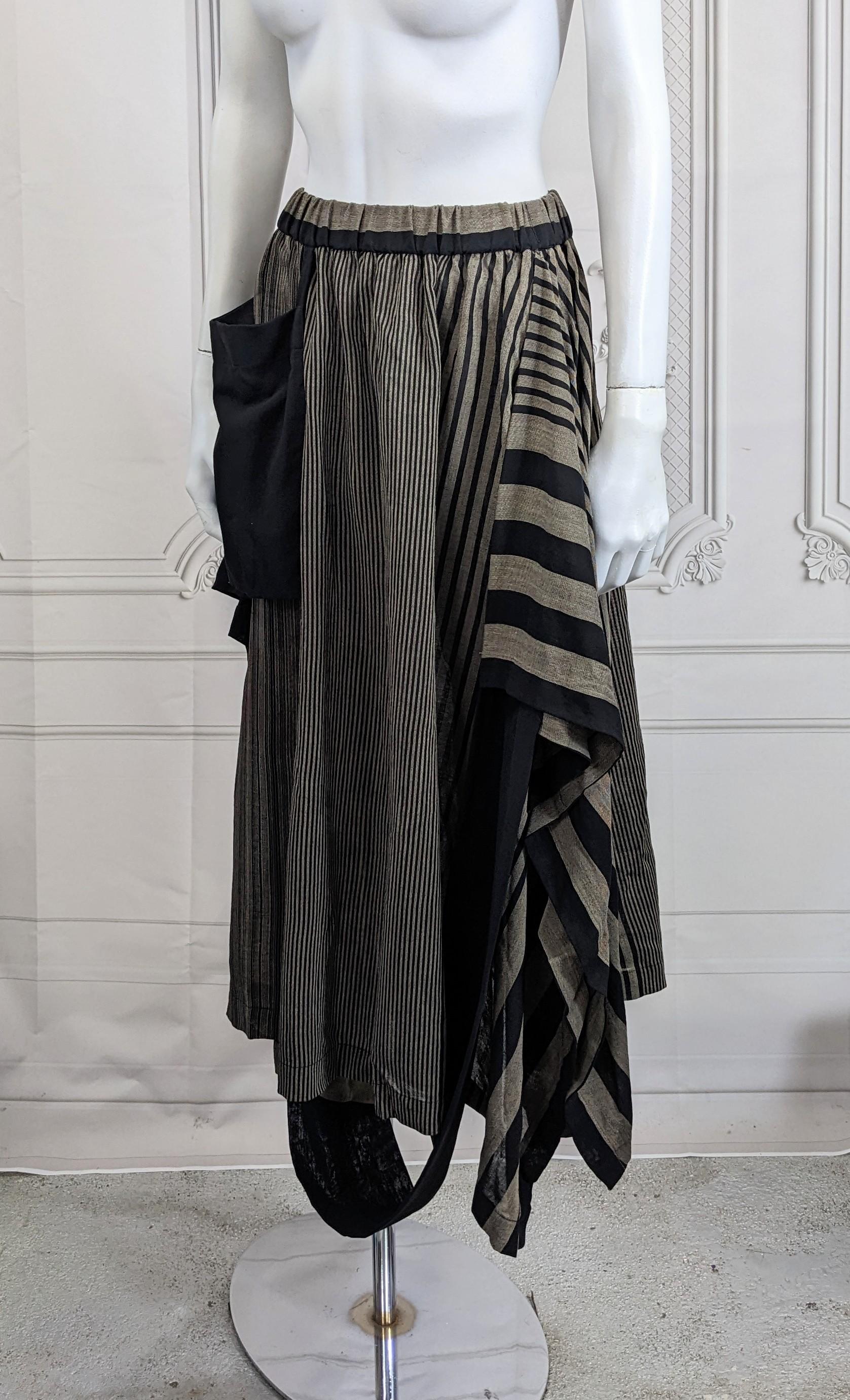Issey Miyake Striped Wool Transformable Skirt For Sale 13