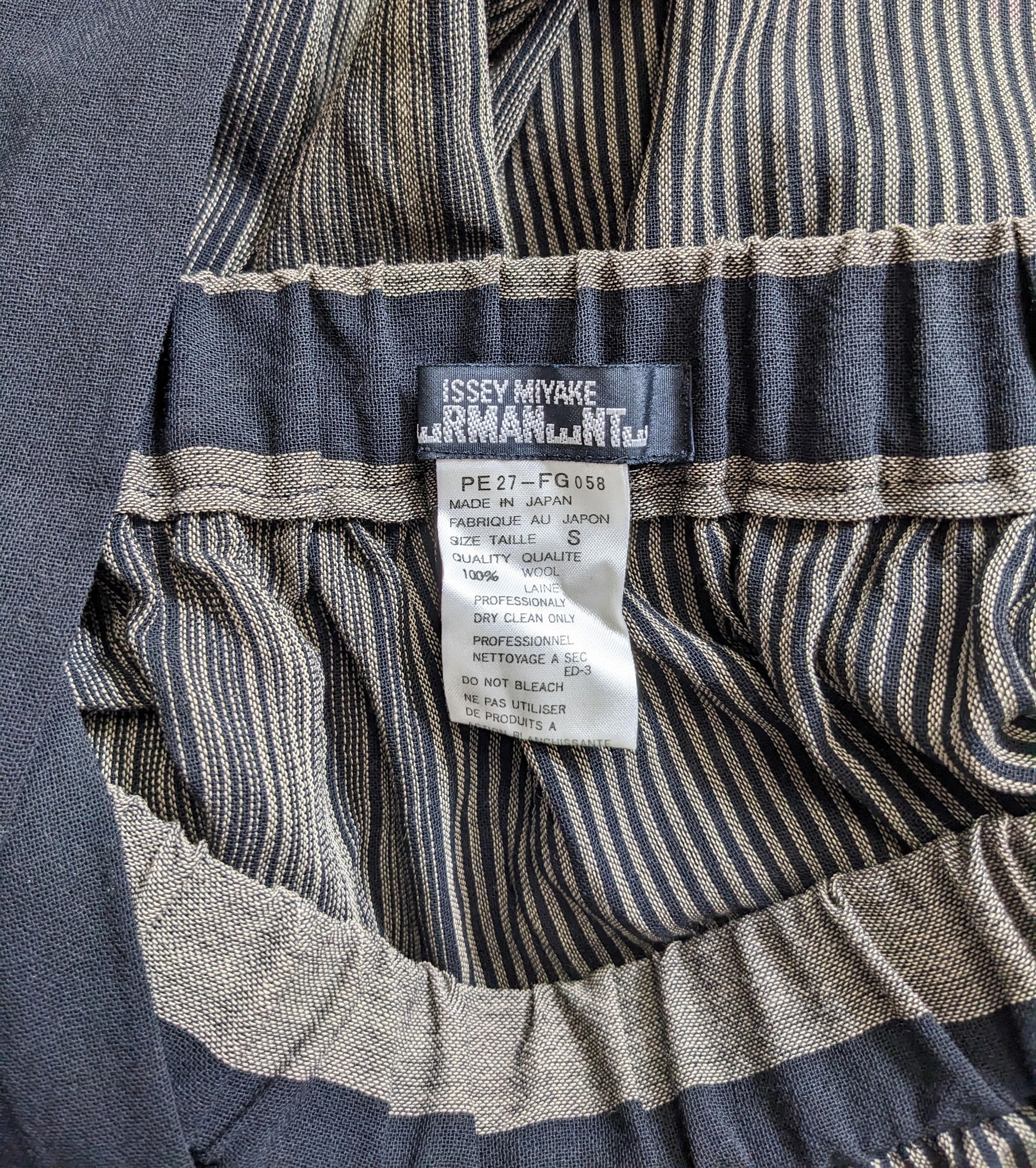 Issey Miyake Striped Wool Transformable Skirt For Sale 14