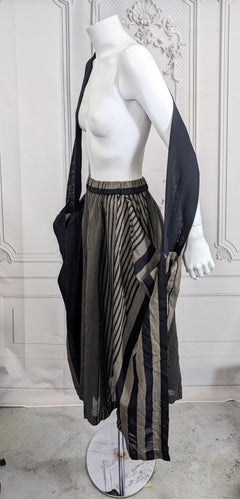 Issey Miyake Striped Wool Transformable Skirt