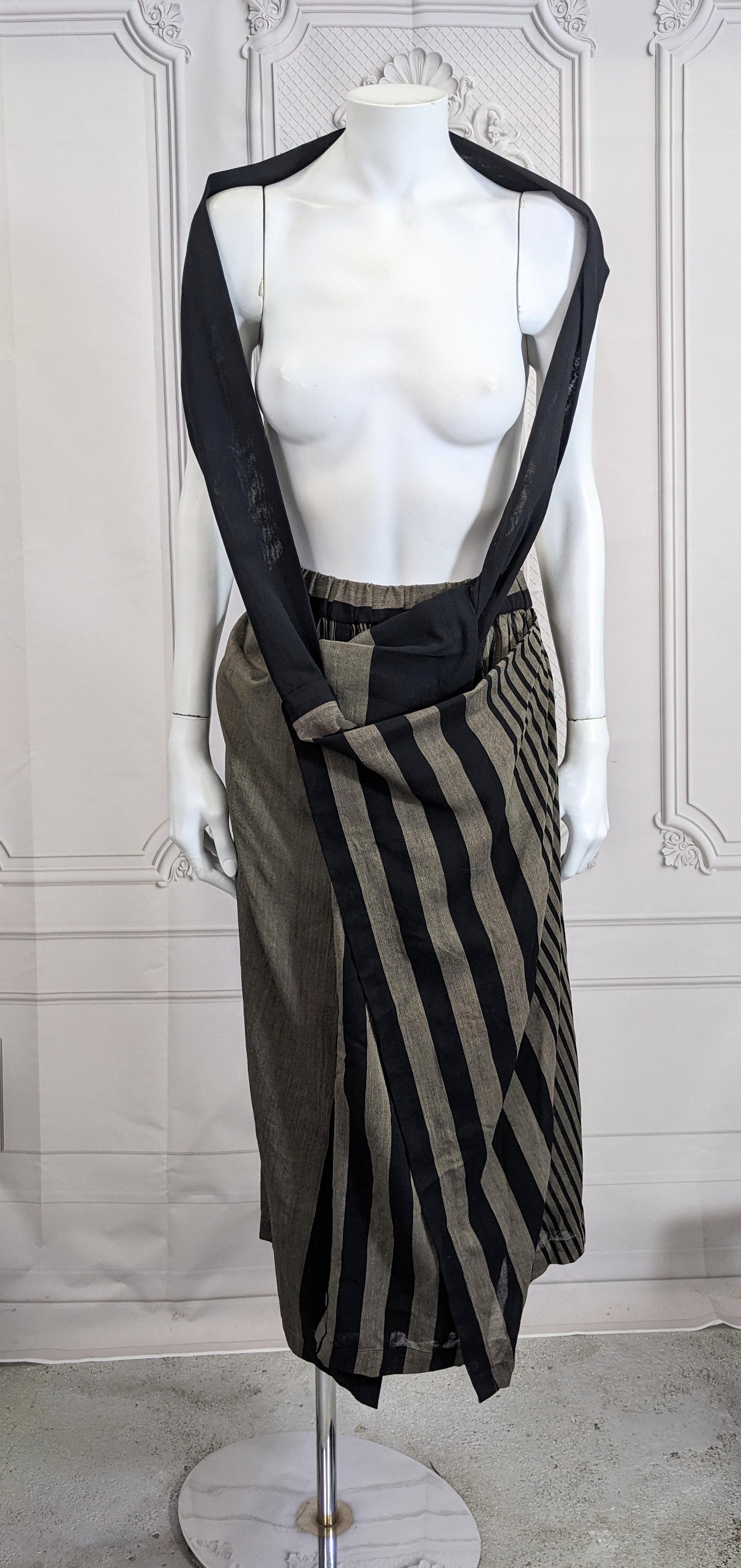 Issey Miyake Striped Wool Transformable Skirt For Sale 1