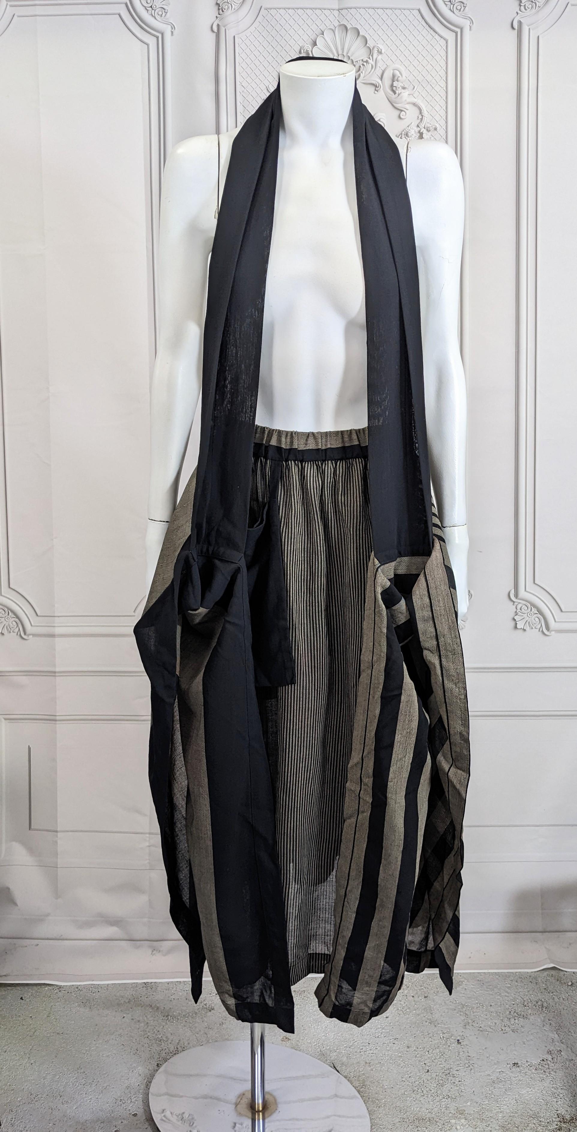 Issey Miyake Striped Wool Transformable Skirt For Sale 2