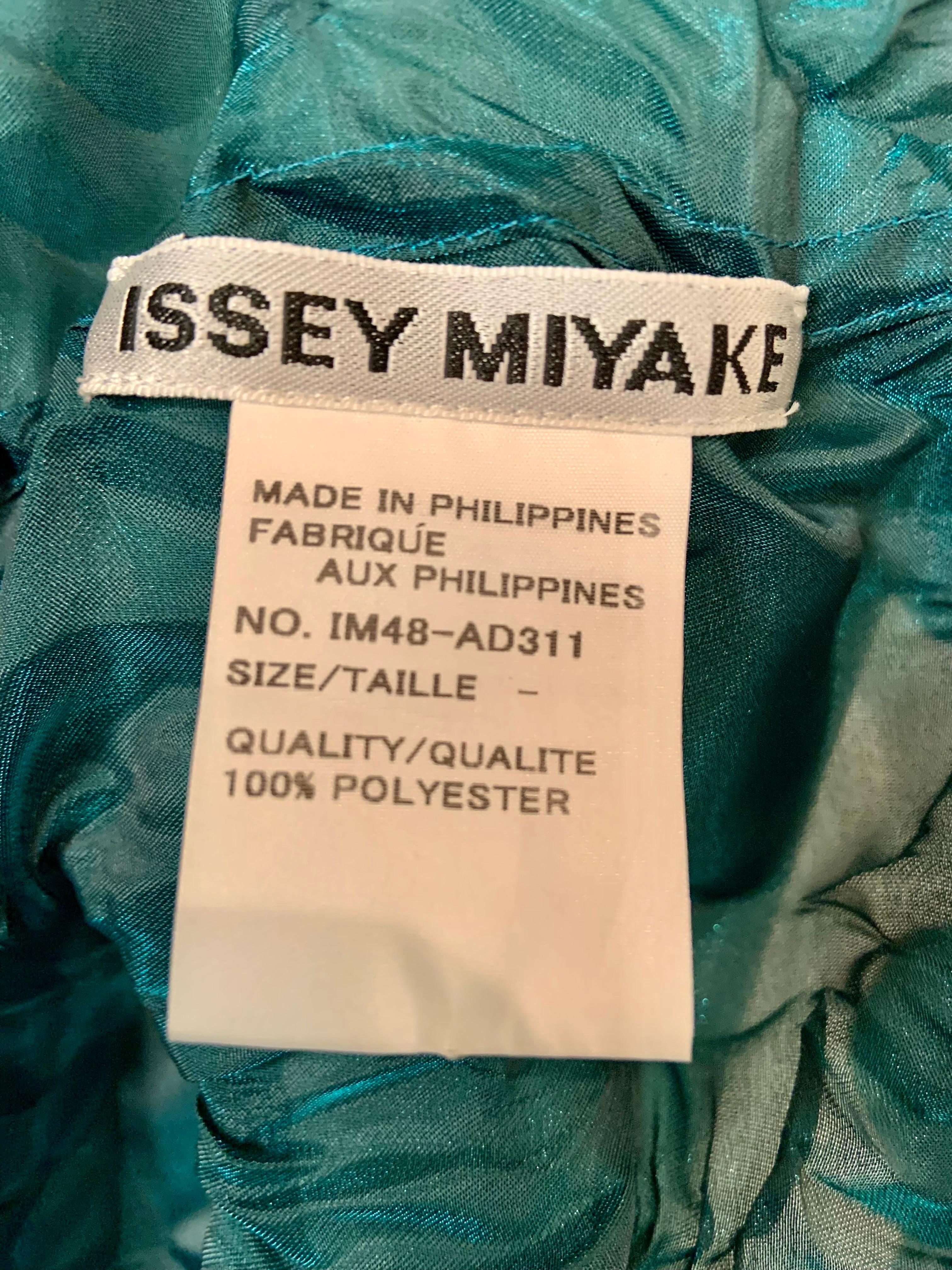 Issey Miyake Teal Blue Egg Carton Circular Wrap or Shawl 4