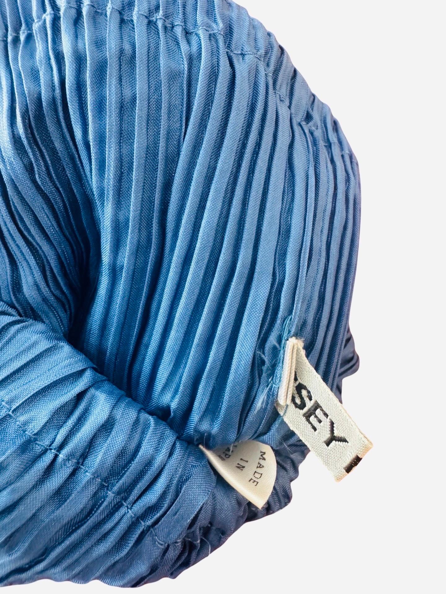 Issey Miyake Teal Blue Pleats Pouch Bag For Sale 2