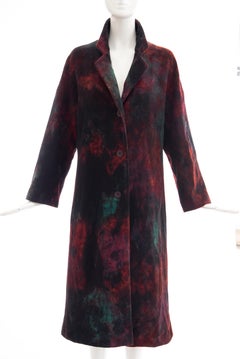 Issey Miyake Tie Die Wool Felt Button Front Silk Lined Coat, Circa: 1990's