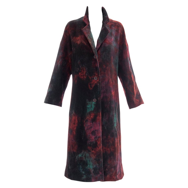 Issey Miyake Permanente shirred coat with waist tie