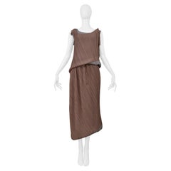 Issey Miyake Zweifarbig Braun und Grau Doppeltes Tanktop und Rock Cir. Ss 2005