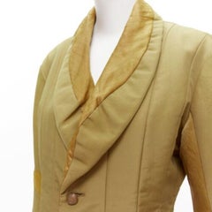 ISSEY MIYAKE Vintage 1980s khaki braun Kontrast 3D Schnitt Kragen Einsatz Jacke M