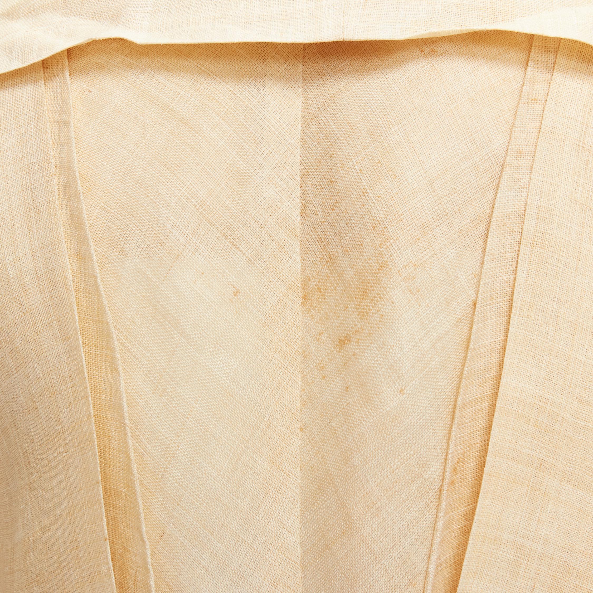 Issey Miyake - Veste en lin plissée vintage avec motif architectural, issue d'un défilé, taille XL, 1991 en vente 6