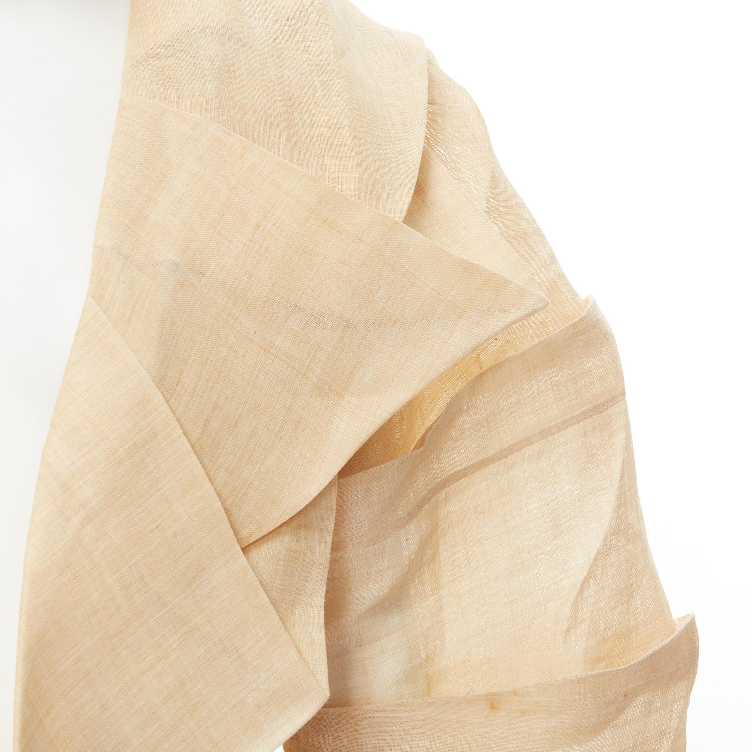 Issey Miyake - Veste en lin plissée vintage avec motif architectural, issue d'un défilé, taille XL, 1991 en vente 4