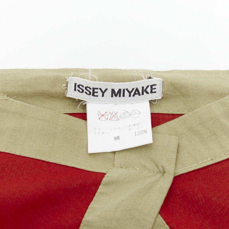 ISSEY MIYAKE Vintage beige hand stitched colourful sheer panel skirt M Rare For Sale 4