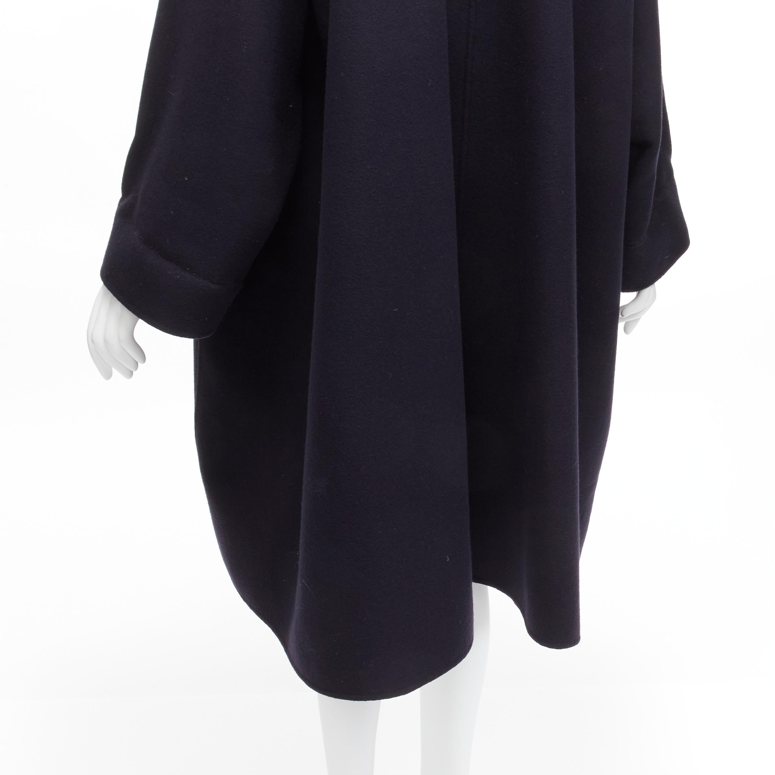 ISSEY MIYAKE Vintage navy blue double breasted wide cut cocoon coat L For Sale 4
