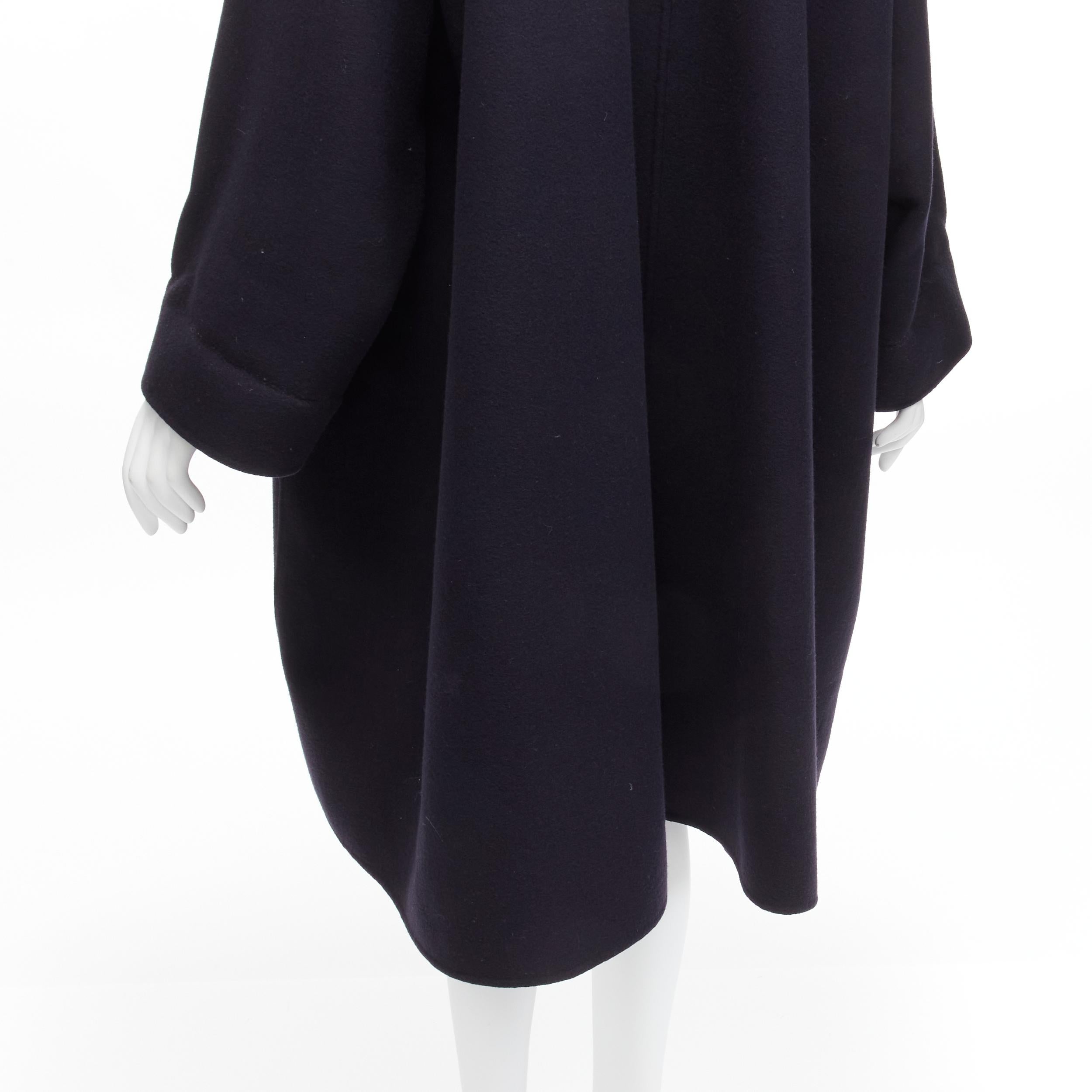 ISSEY MIYAKE Vintage navy blue double breasted wide cut cocoon coat L For Sale 5
