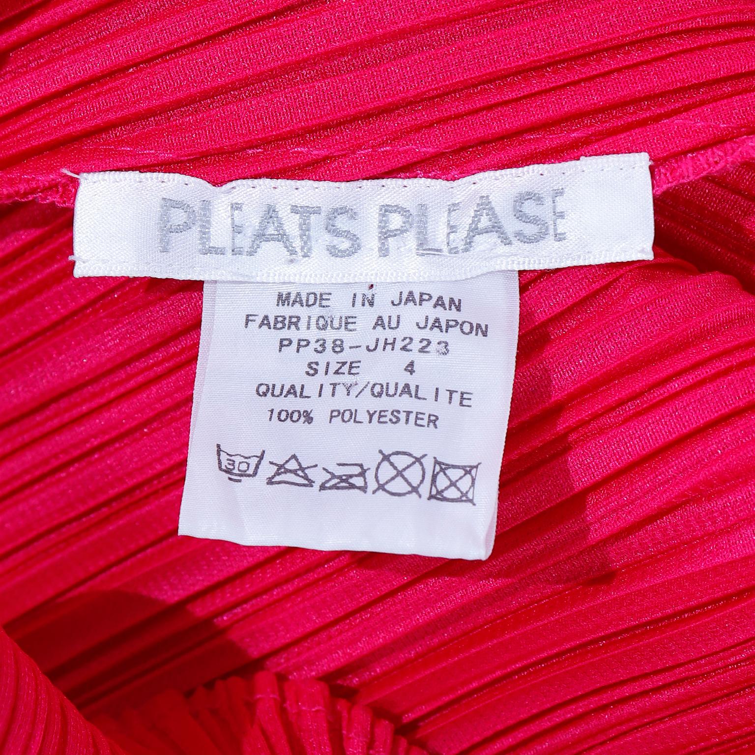 Issey Miyake Vintage Pleats Please Raspberry Pink Pleated Long Dress For Sale 8