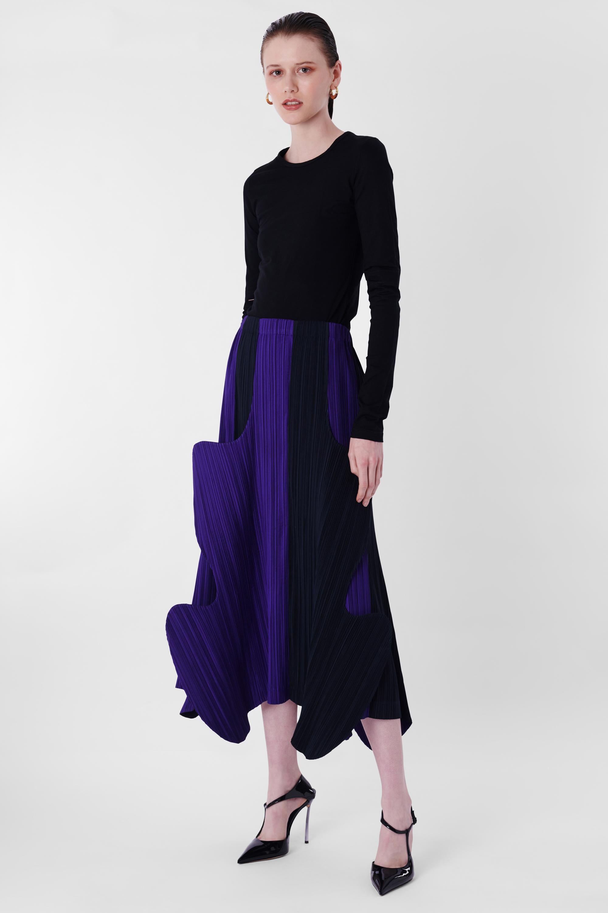 Issey Miyake Vintage F/S 1991 Farbblock-Blütenblattrock im Zustand „Hervorragend“ im Angebot in London, GB