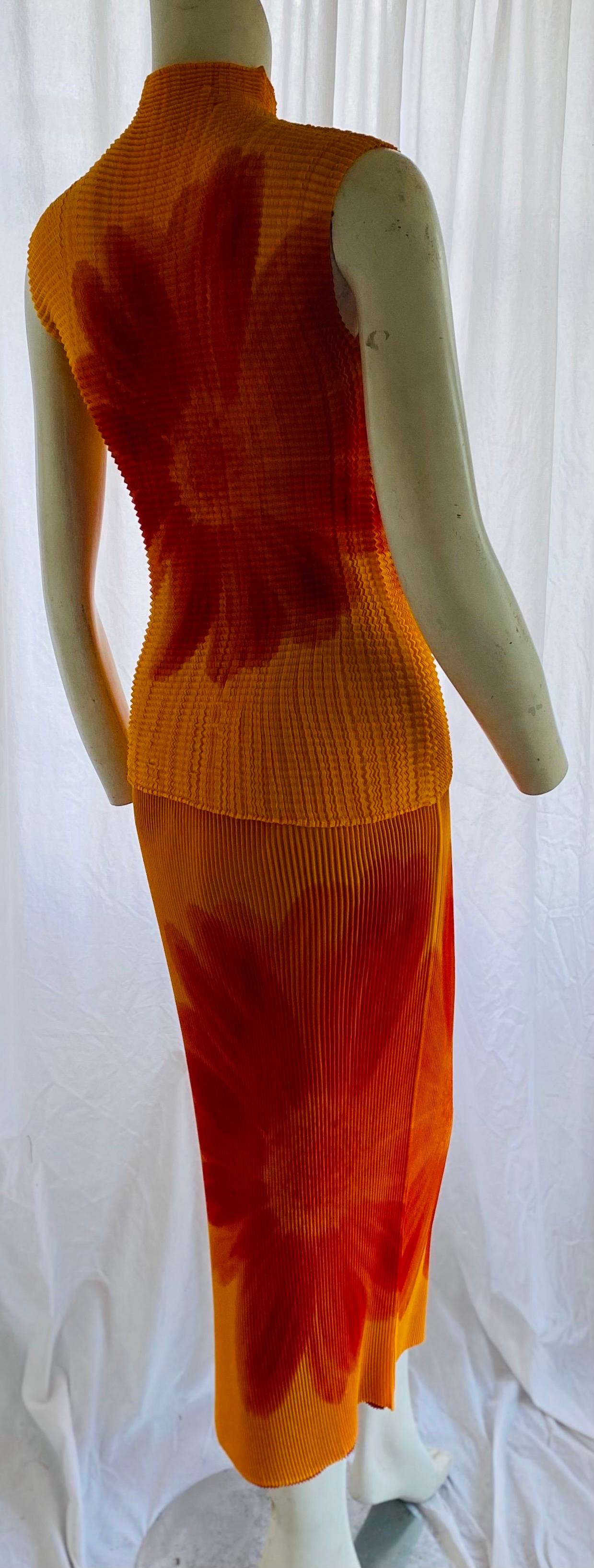 Vintage-Sonnenblumen-Oberteil und Rock von Issey Miyake 2