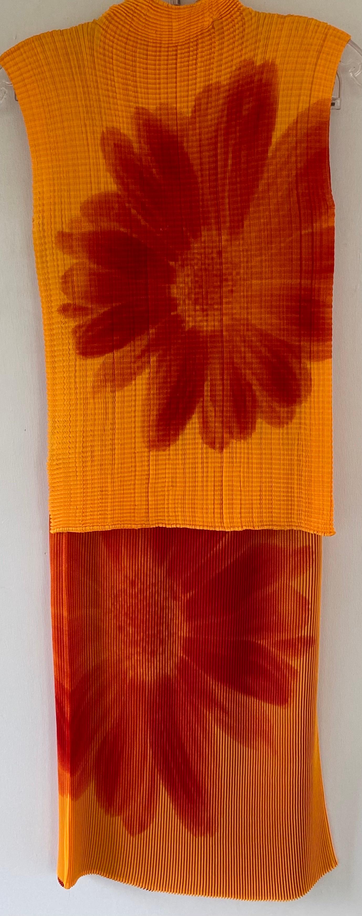 Vintage-Sonnenblumen-Oberteil und Rock von Issey Miyake 3