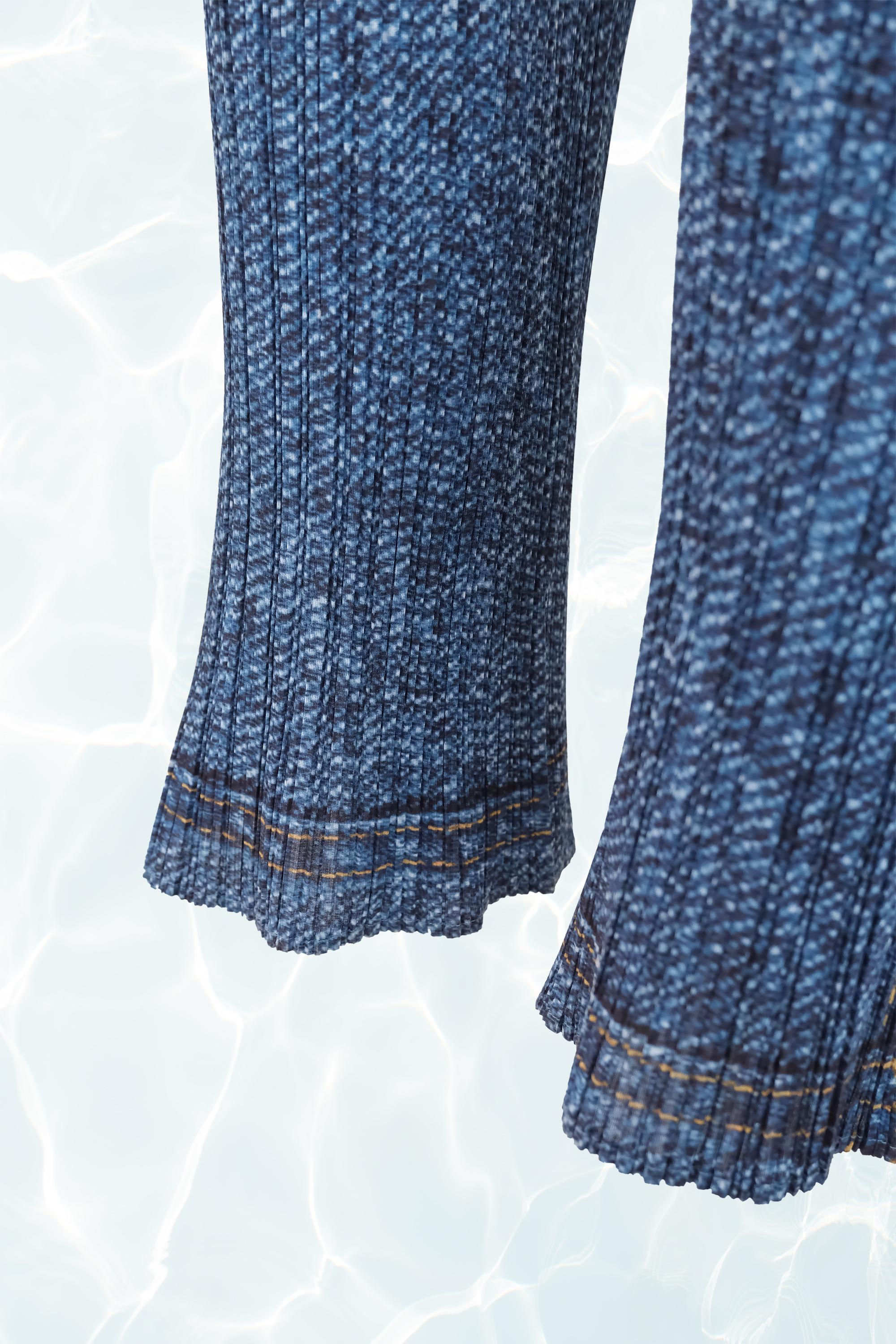 Issey Miyake Vintage Trompe L'Oeil Denim Print Pant Set 5