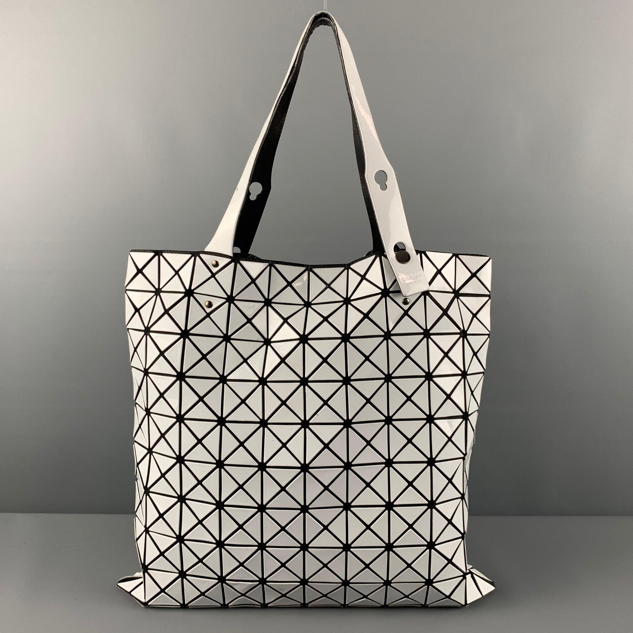 Men's ISSEY MIYAKE White Black Triangle PVC Tote Handbag & Leather Goods For Sale