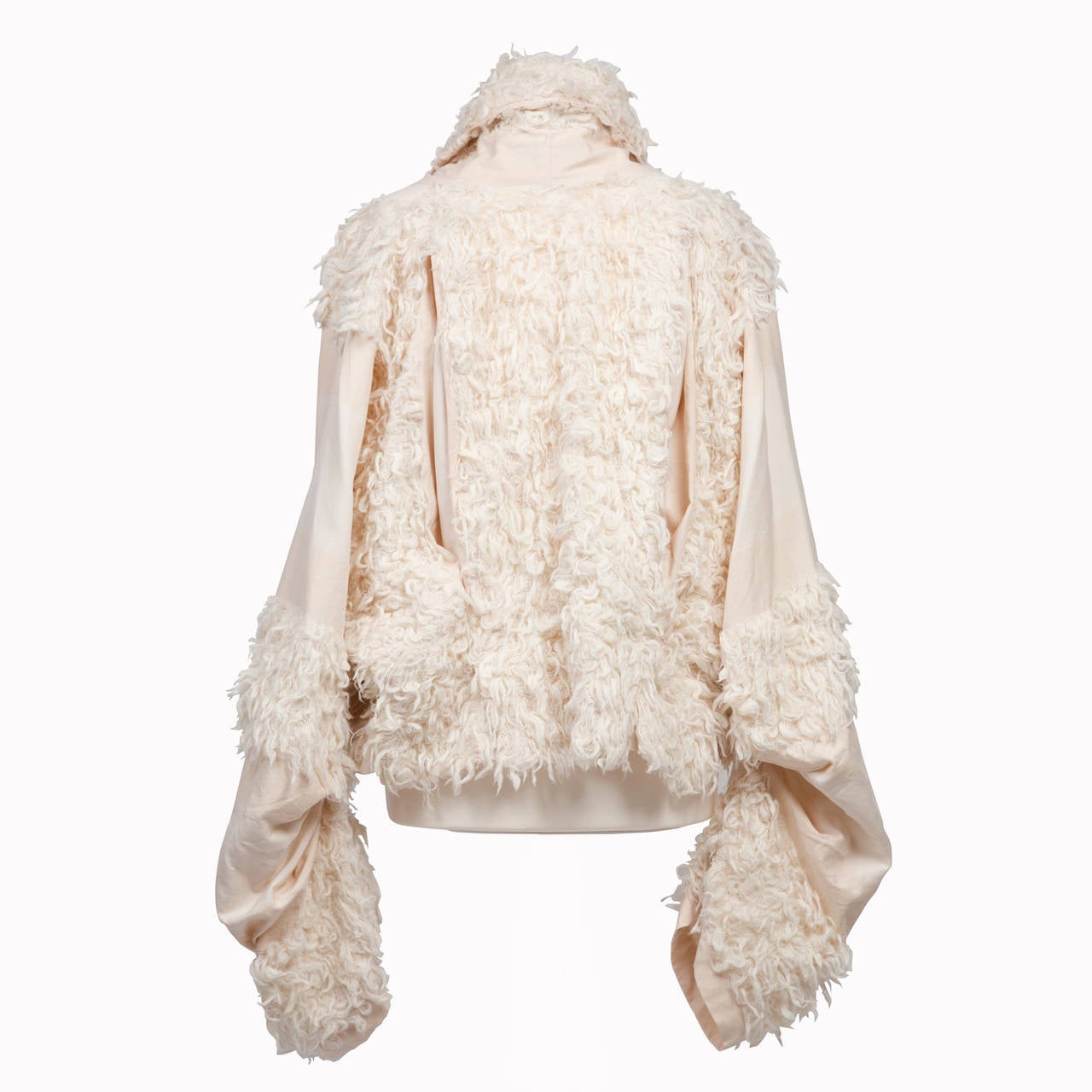 Issey Miyake White Cotton White Mohair Jacket Circa 1990s For Sale 1