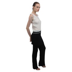 Issey Miyake White Label Black Pleated Pant With Attached Skirt