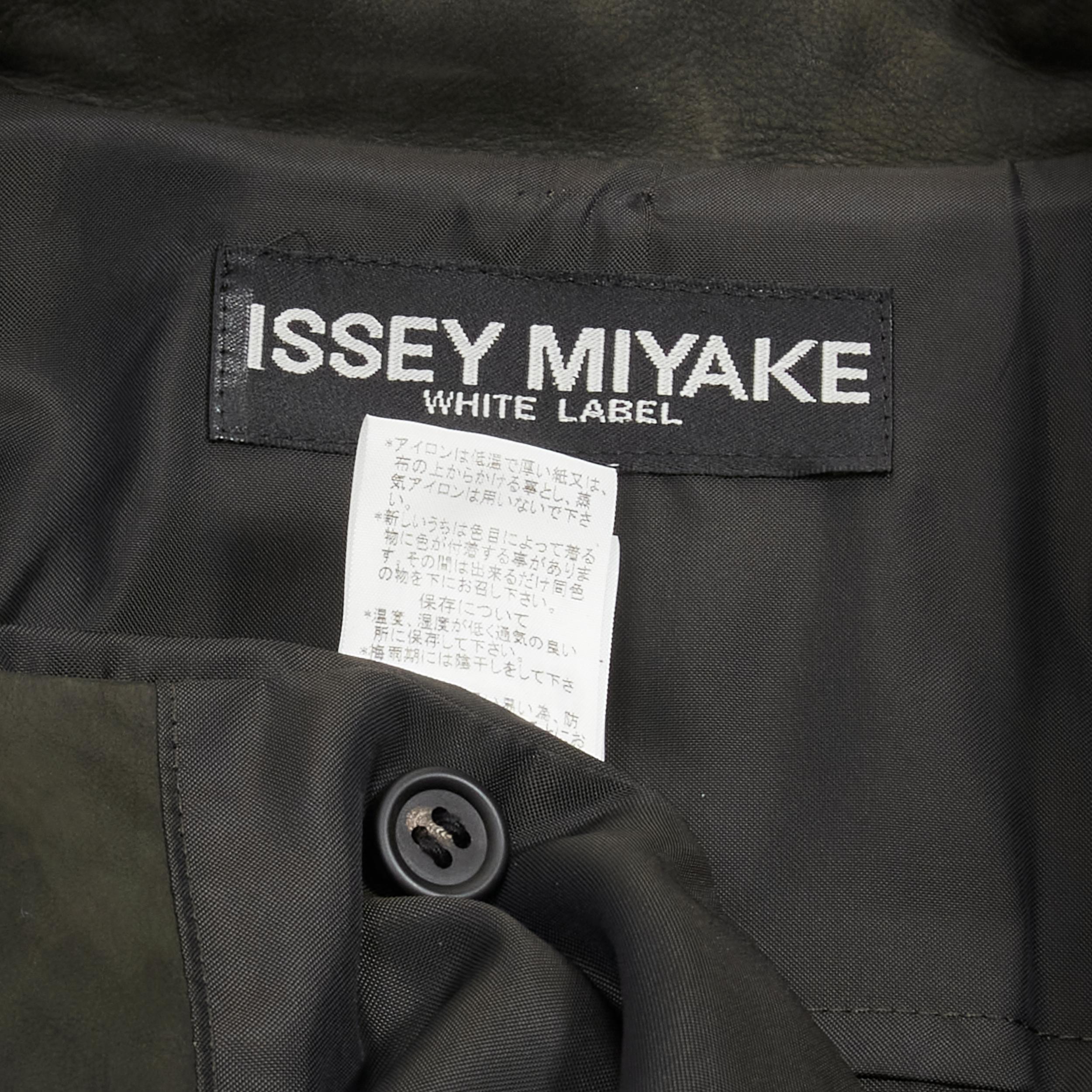 ISSEY MIYAKE WHITE LABEL grey cowhide suede leather overshirt jacket JP1 S For Sale 5