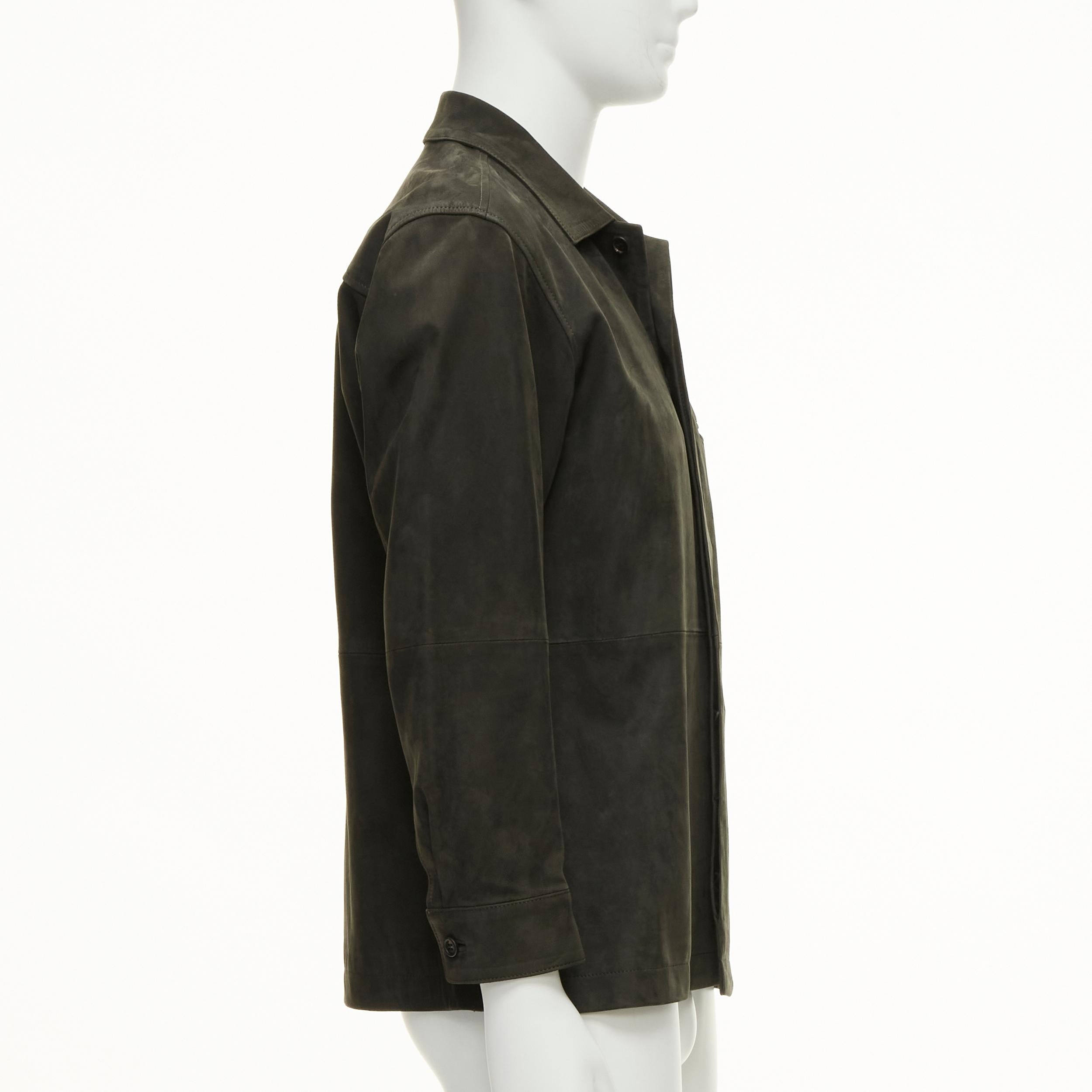 Uomo ISSEY MIYAKE WHITE LABEL giacca over in pelle scamosciata di vacchetta grigia JP1 S in vendita