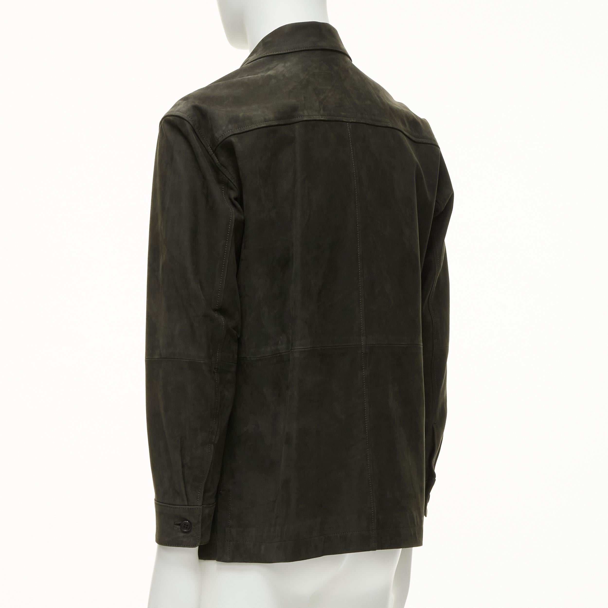 ISSEY MIYAKE WHITE LABEL giacca over in pelle scamosciata di vacchetta grigia JP1 S in vendita 2