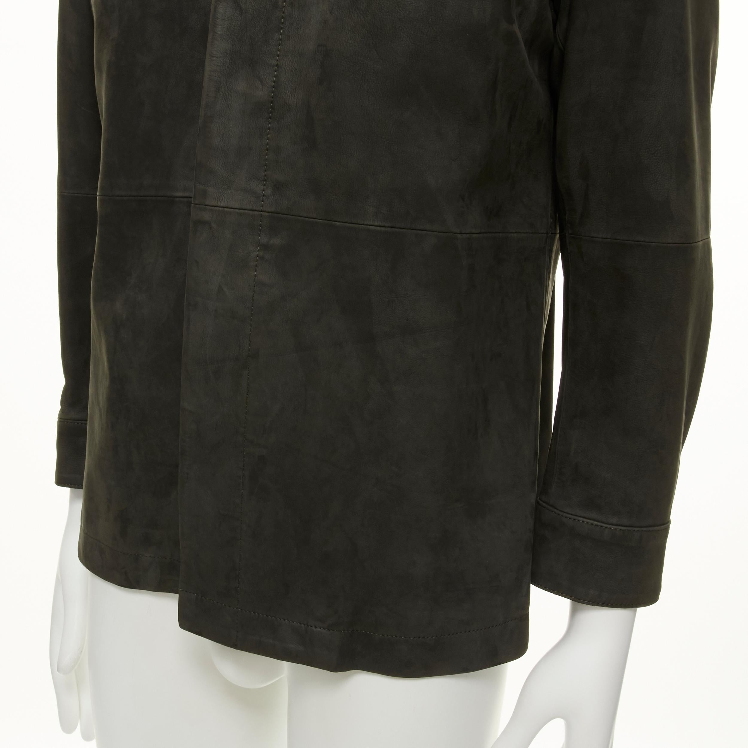 ISSEY MIYAKE WHITE LABEL giacca over in pelle scamosciata di vacchetta grigia JP1 S in vendita 3